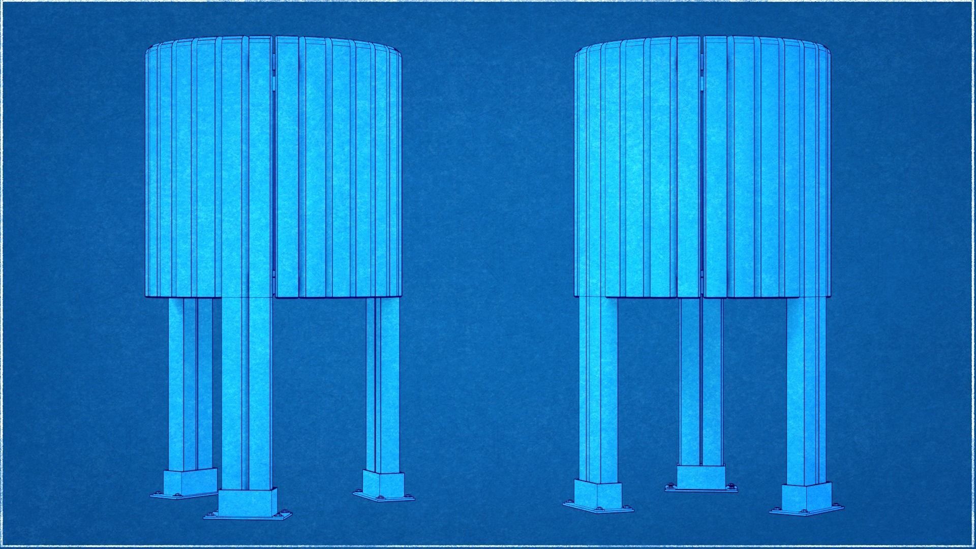 Salou Low Poly Trash Bin 3D model_7