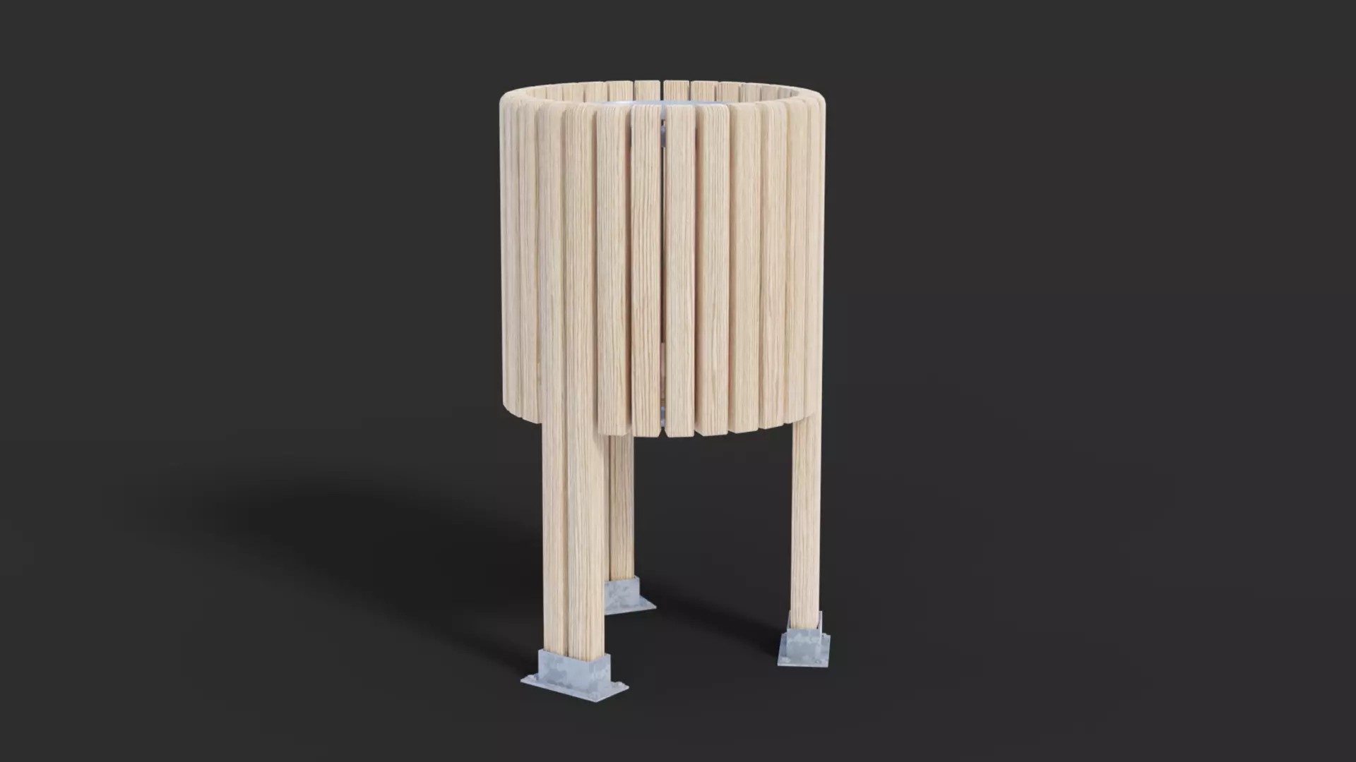Salou Low Poly Trash Bin 3D model_0