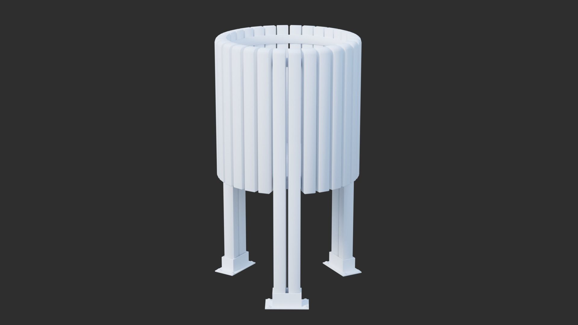 Salou Low Poly Trash Bin 3D model_6