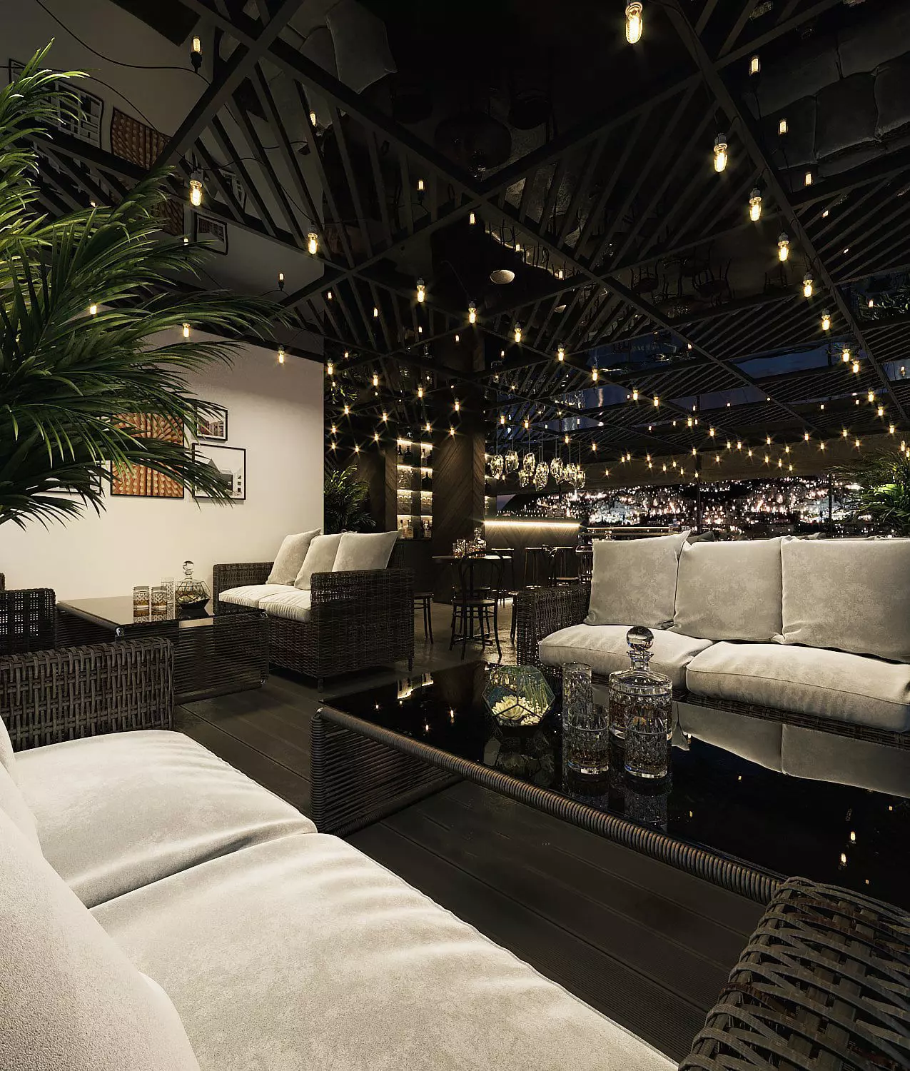 Rooftop bar and cafe 3D model_0