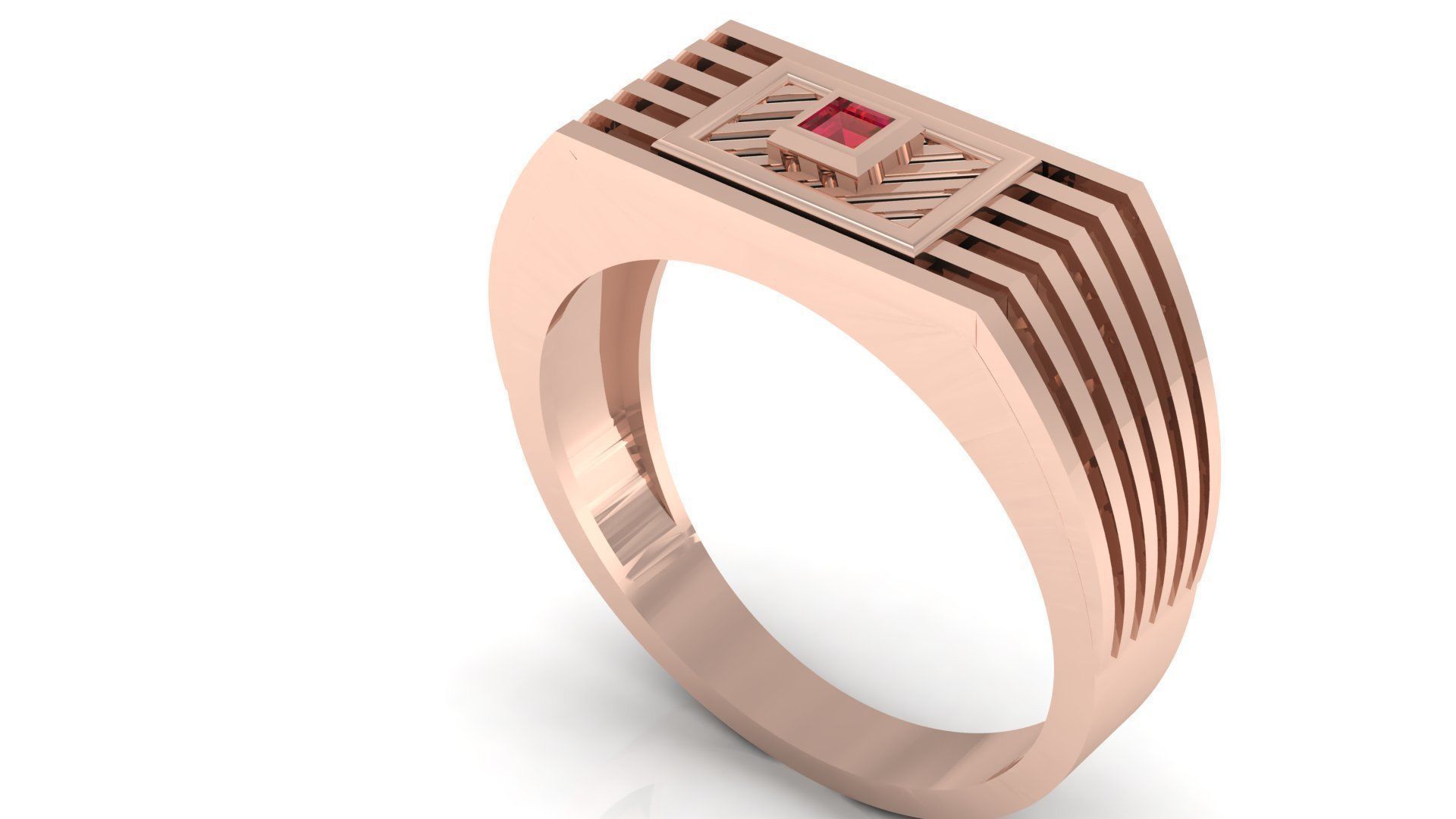 BEST PERMIUM DIAMOND GENTS RING 3dm stl obj mtl 3D print model_3