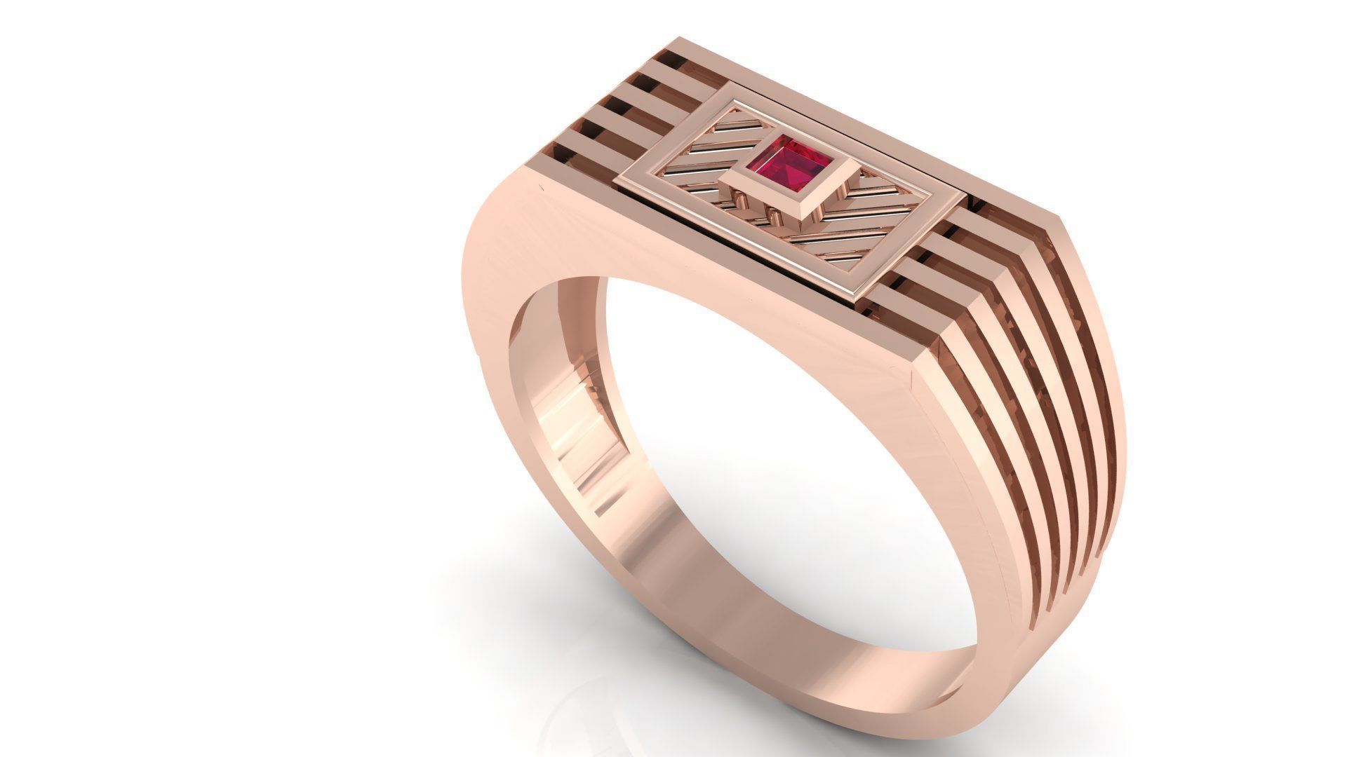 BEST PERMIUM DIAMOND GENTS RING 3dm stl obj mtl 3D print model_1