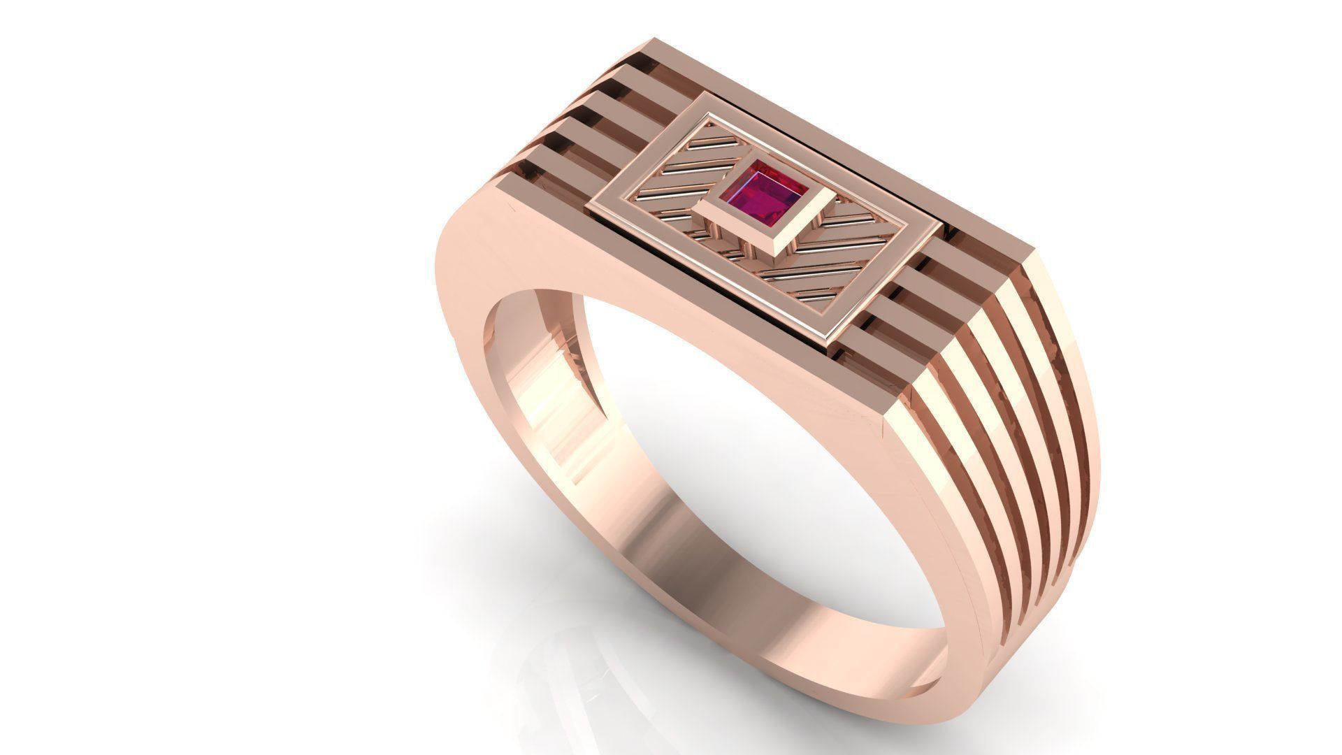 BEST PERMIUM DIAMOND GENTS RING 3dm stl obj mtl 3D print model_2