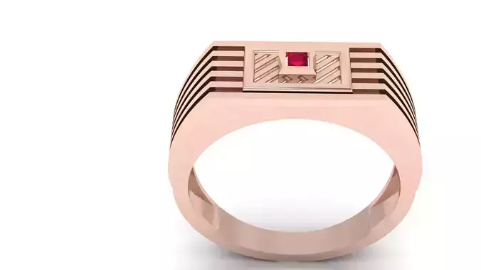 BEST PERMIUM DIAMOND GENTS RING 3dm stl obj mtl  3D print model