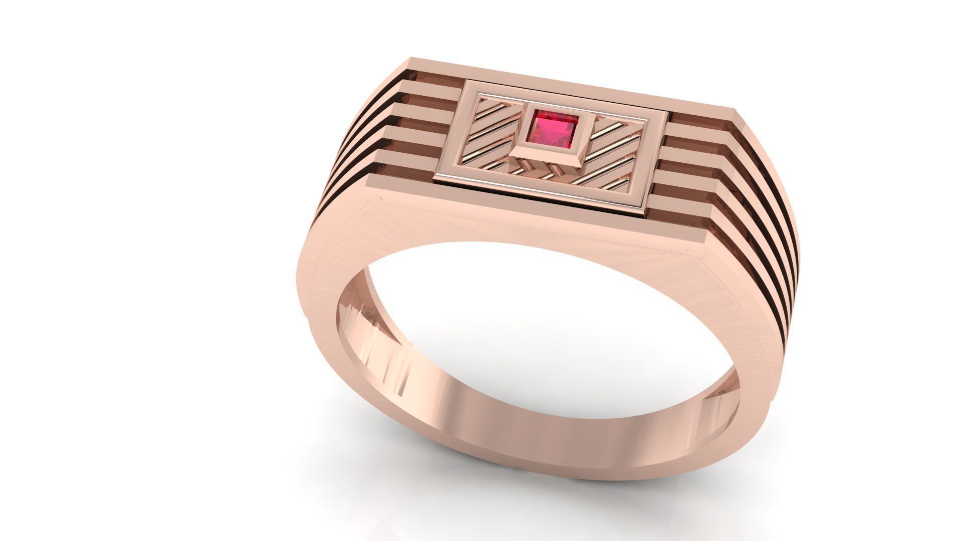 BEST PERMIUM DIAMOND GENTS RING 3dm stl obj mtl 3D print model_5