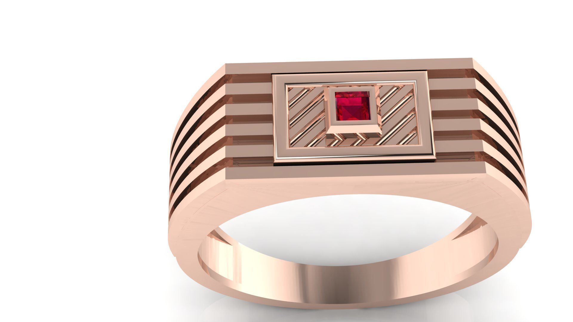 BEST PERMIUM DIAMOND GENTS RING 3dm stl obj mtl 3D print model_4