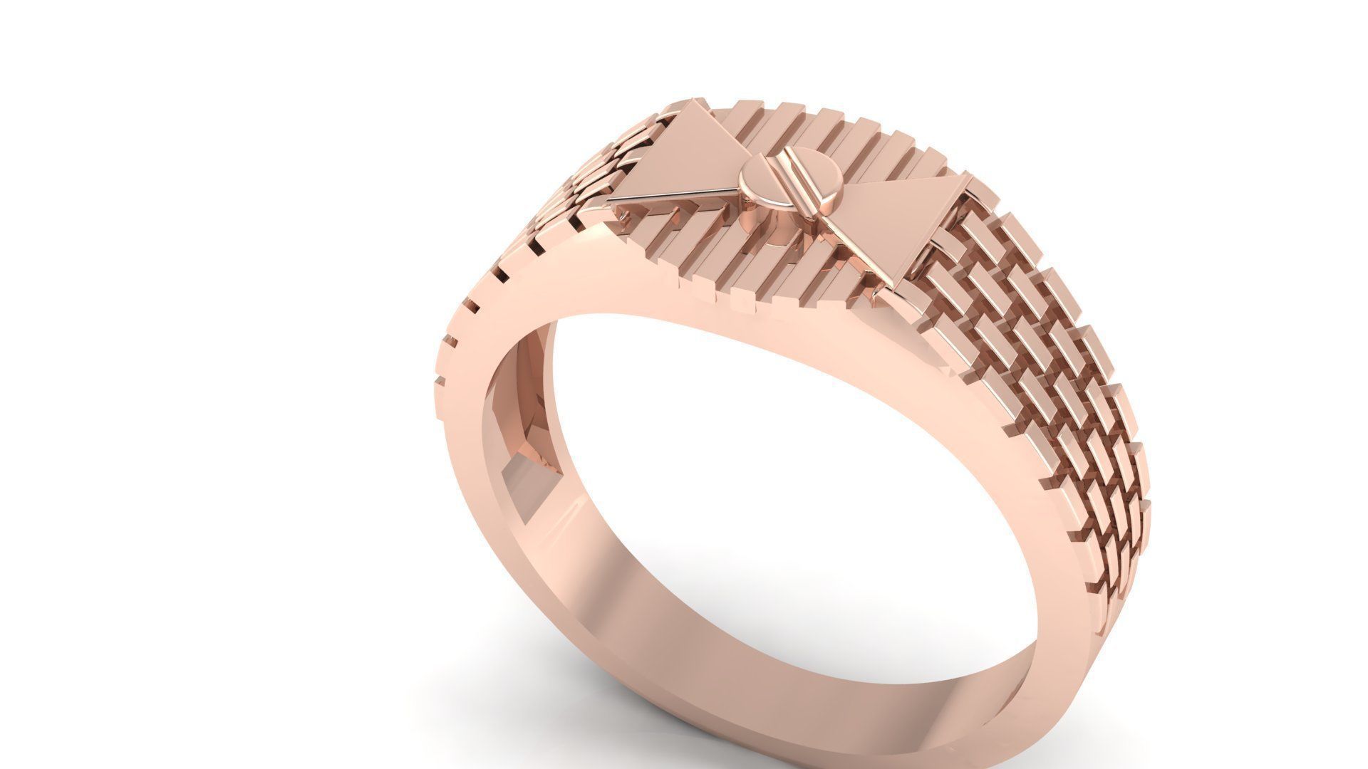 UNIQUE TEXTURE GENTS RING EDITABLE 3dm stl obj mtl 3D print model_2