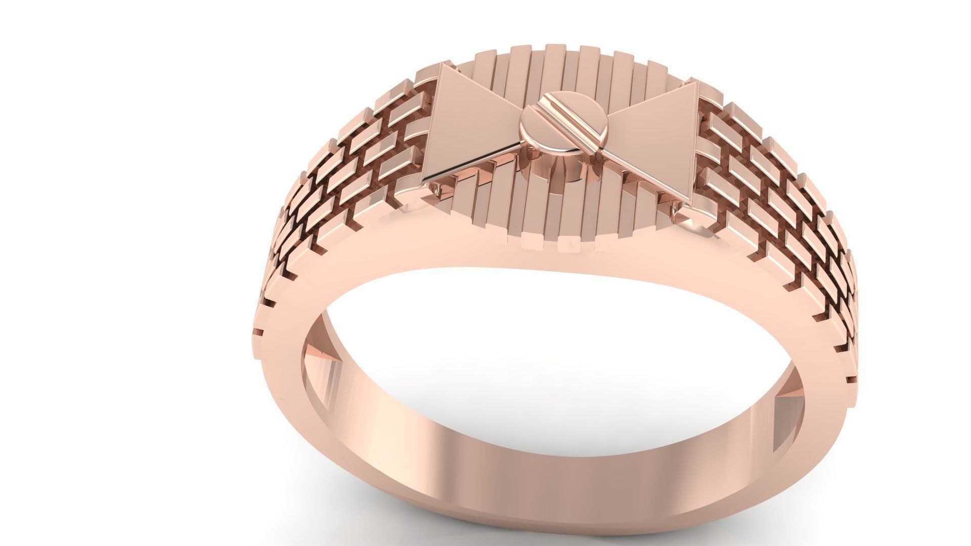 UNIQUE TEXTURE GENTS RING EDITABLE 3dm stl obj mtl 3D print model_1