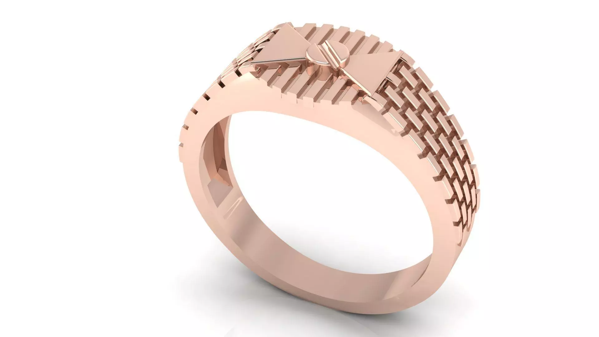 UNIQUE TEXTURE GENTS RING EDITABLE 3dm stl obj mtl 3D print model_0