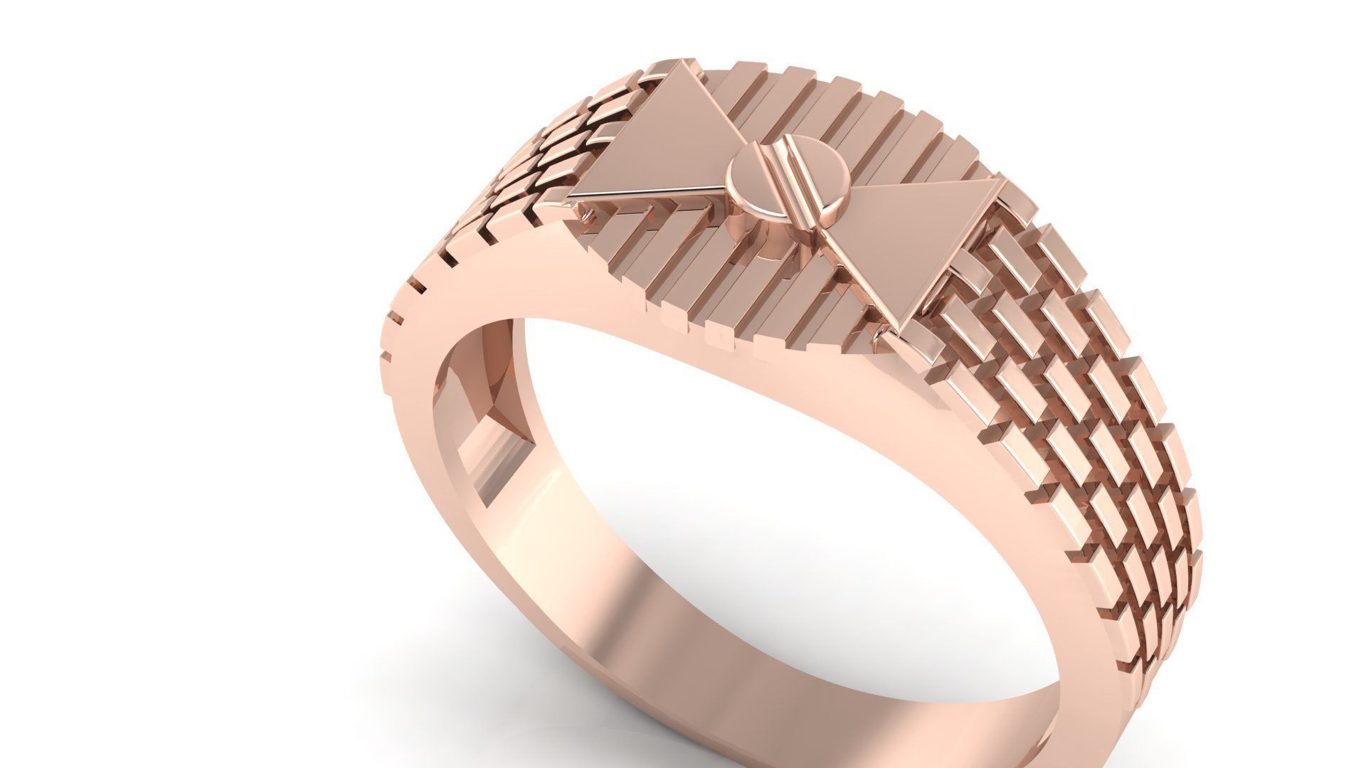 UNIQUE TEXTURE GENTS RING EDITABLE 3dm stl obj mtl 3D print model_7