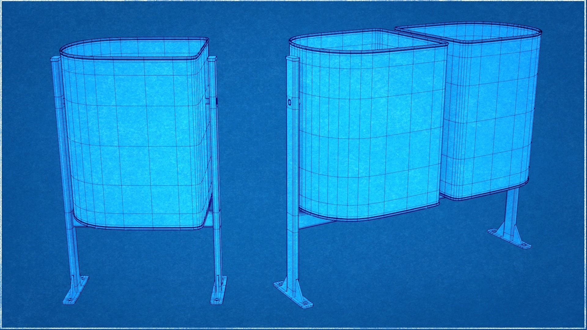 Pack of 8 Low Poly 3D Trash Bin 3D Model Collection_13