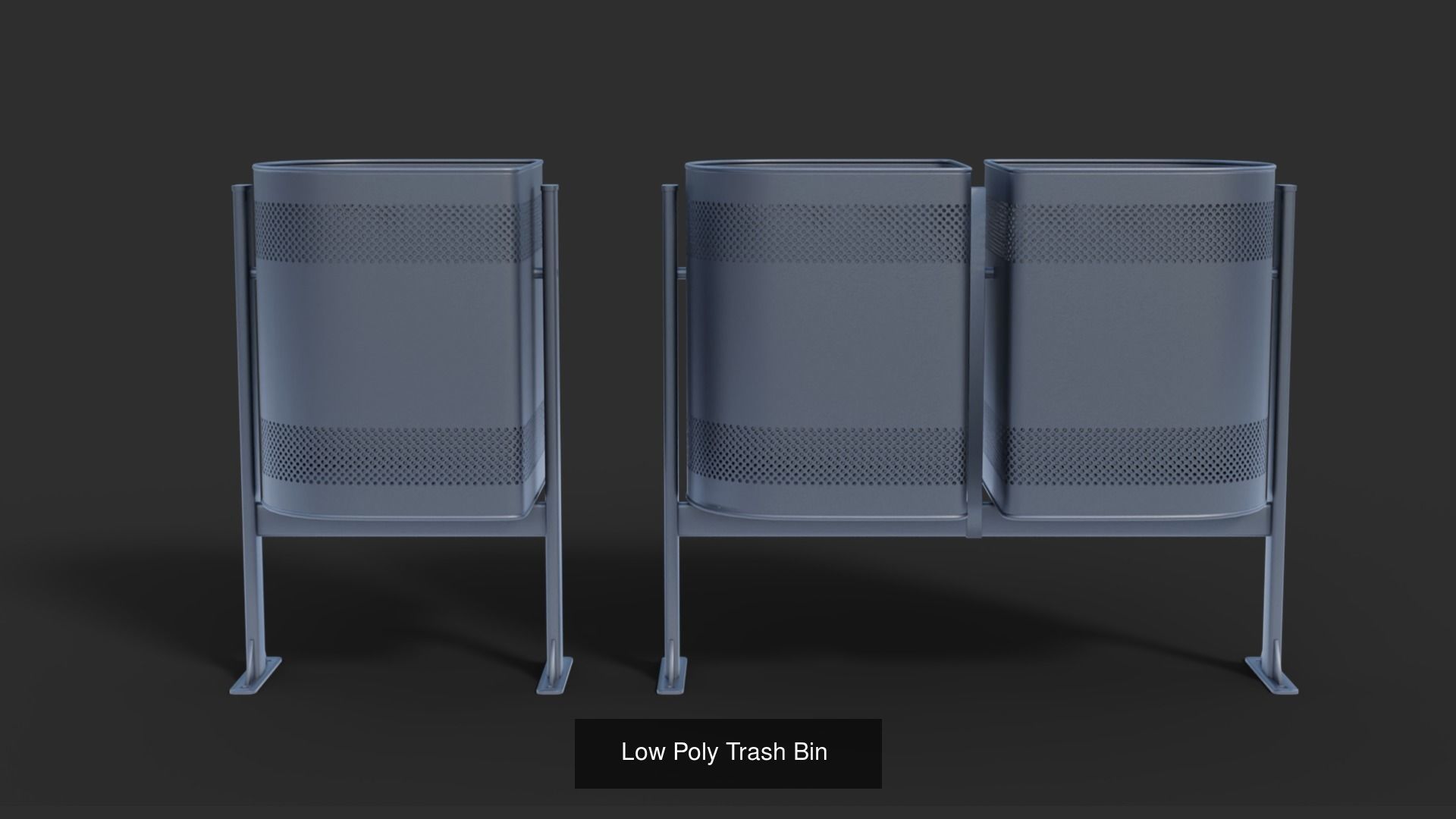 Pack of 8 Low Poly 3D Trash Bin 3D Model Collection_3