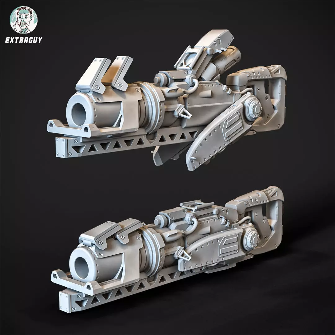 Superhot Launcher 100mm scale 3D Printable 3D print model_0