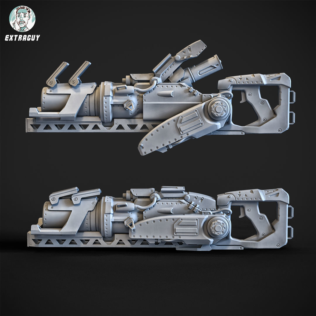 Superhot Launcher 100mm scale 3D Printable 3D print model_1