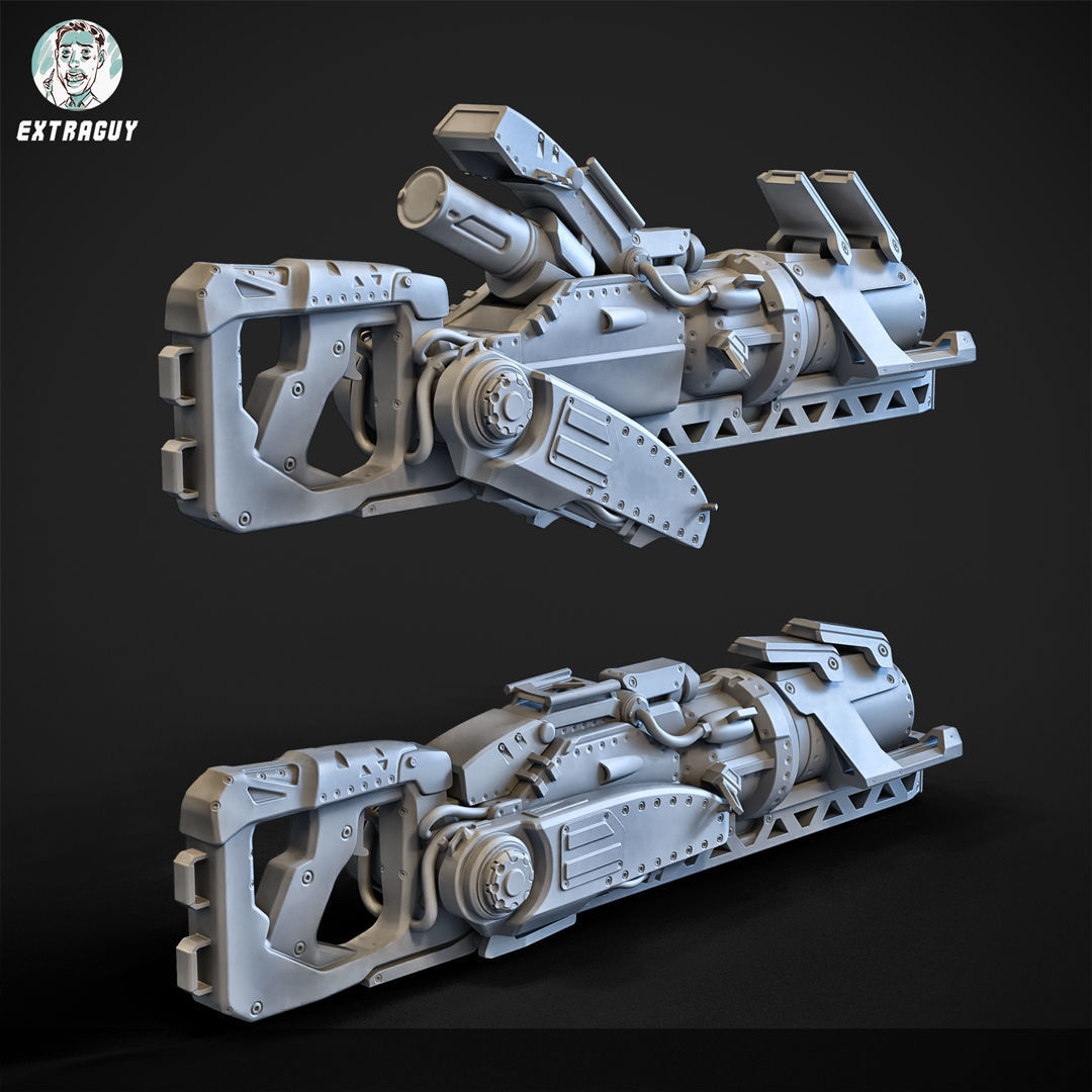 Superhot Launcher 100mm scale 3D Printable 3D print model_2