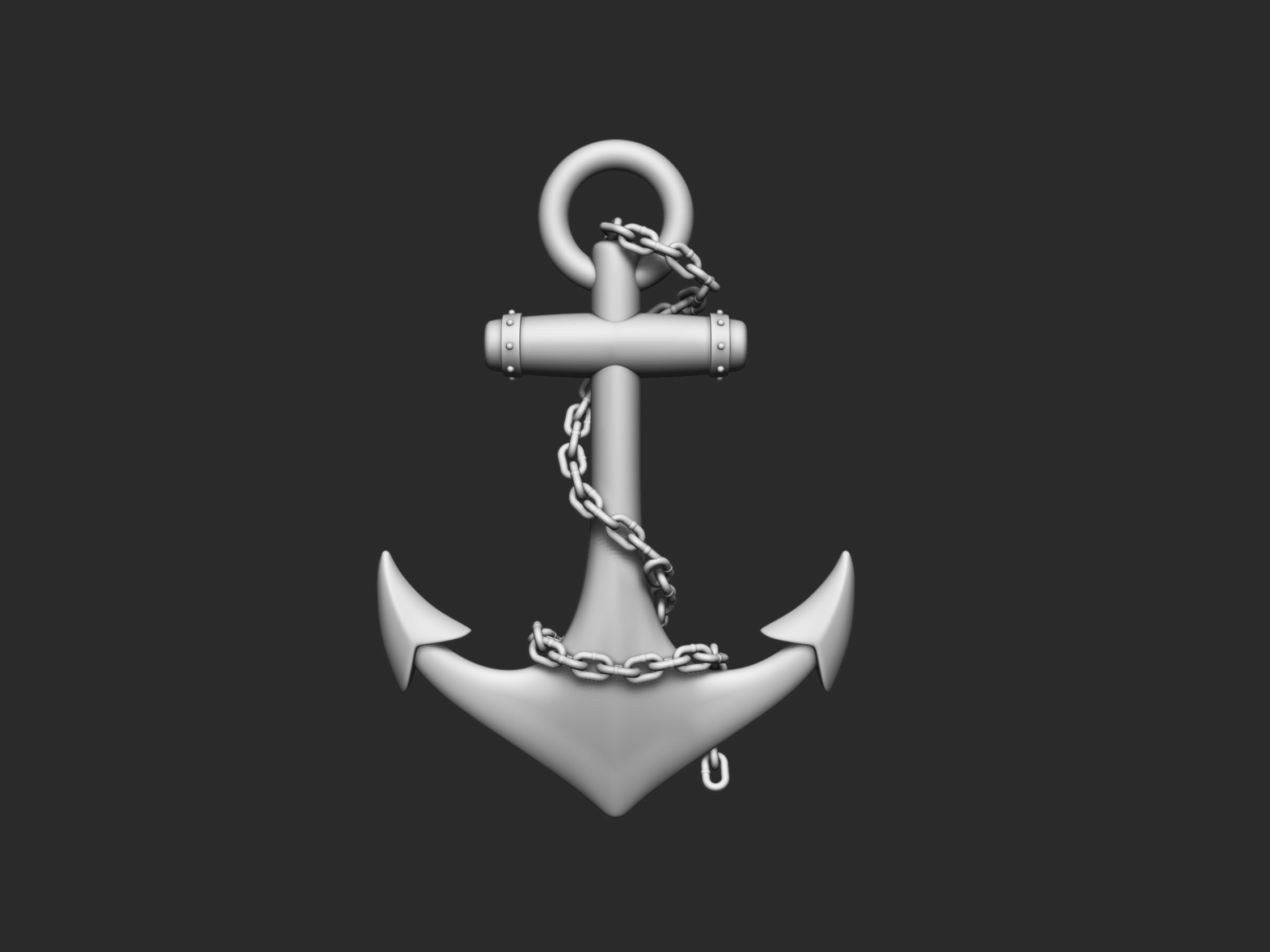 Anchor gold 3D print model_11