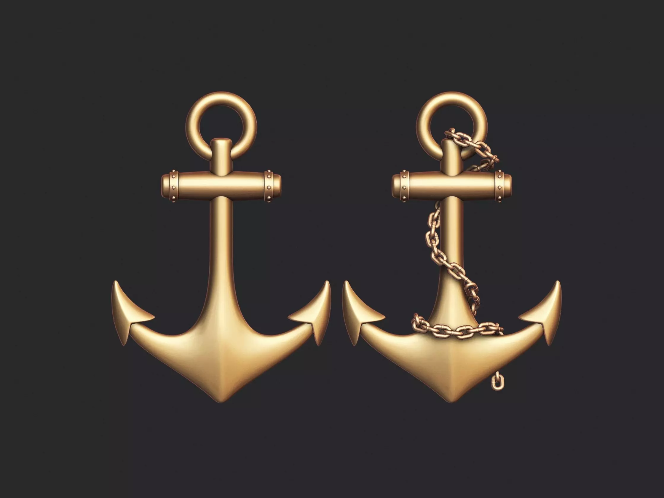 Anchor gold 3D print model_0