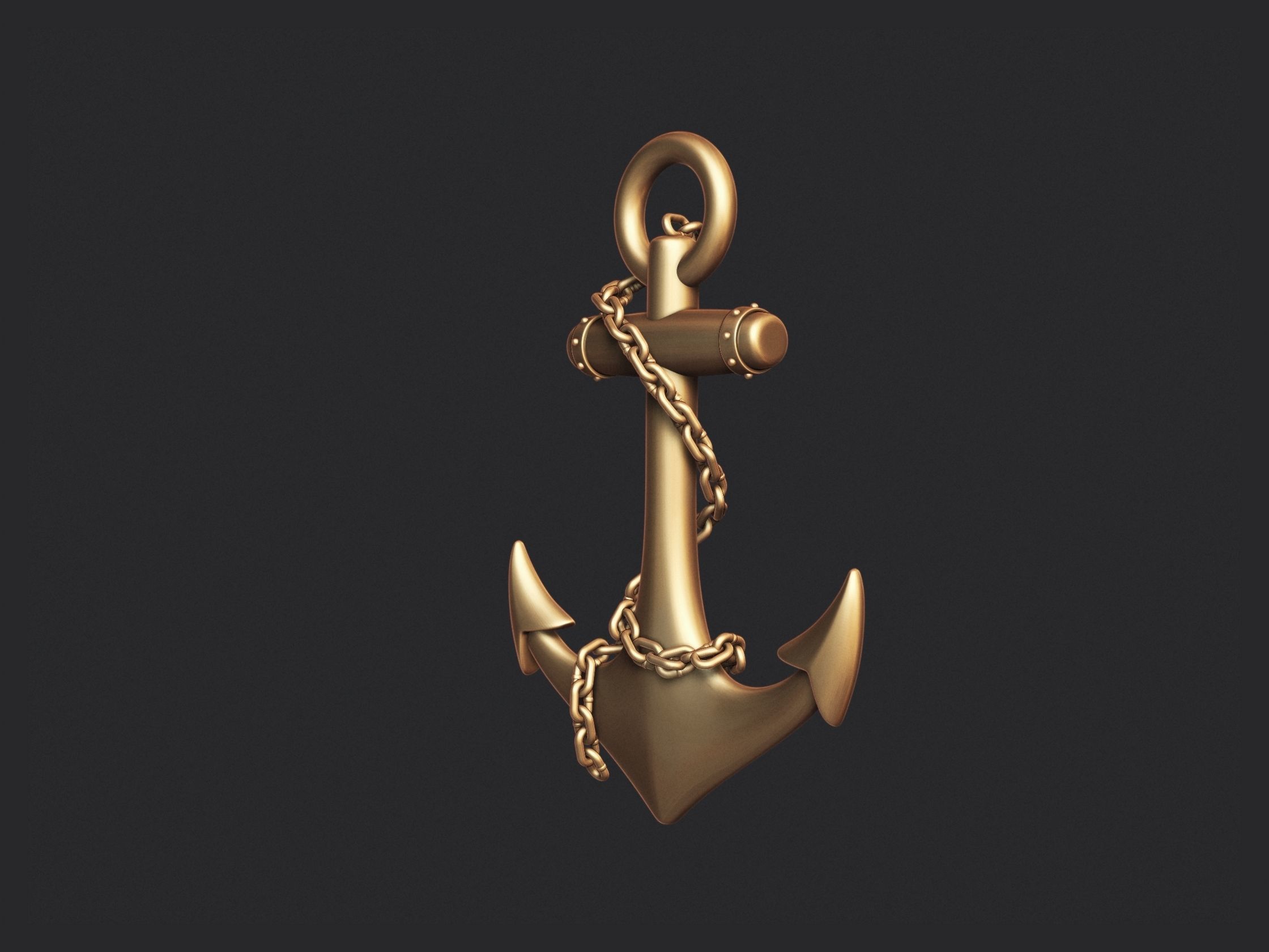 Anchor gold 3D print model_5