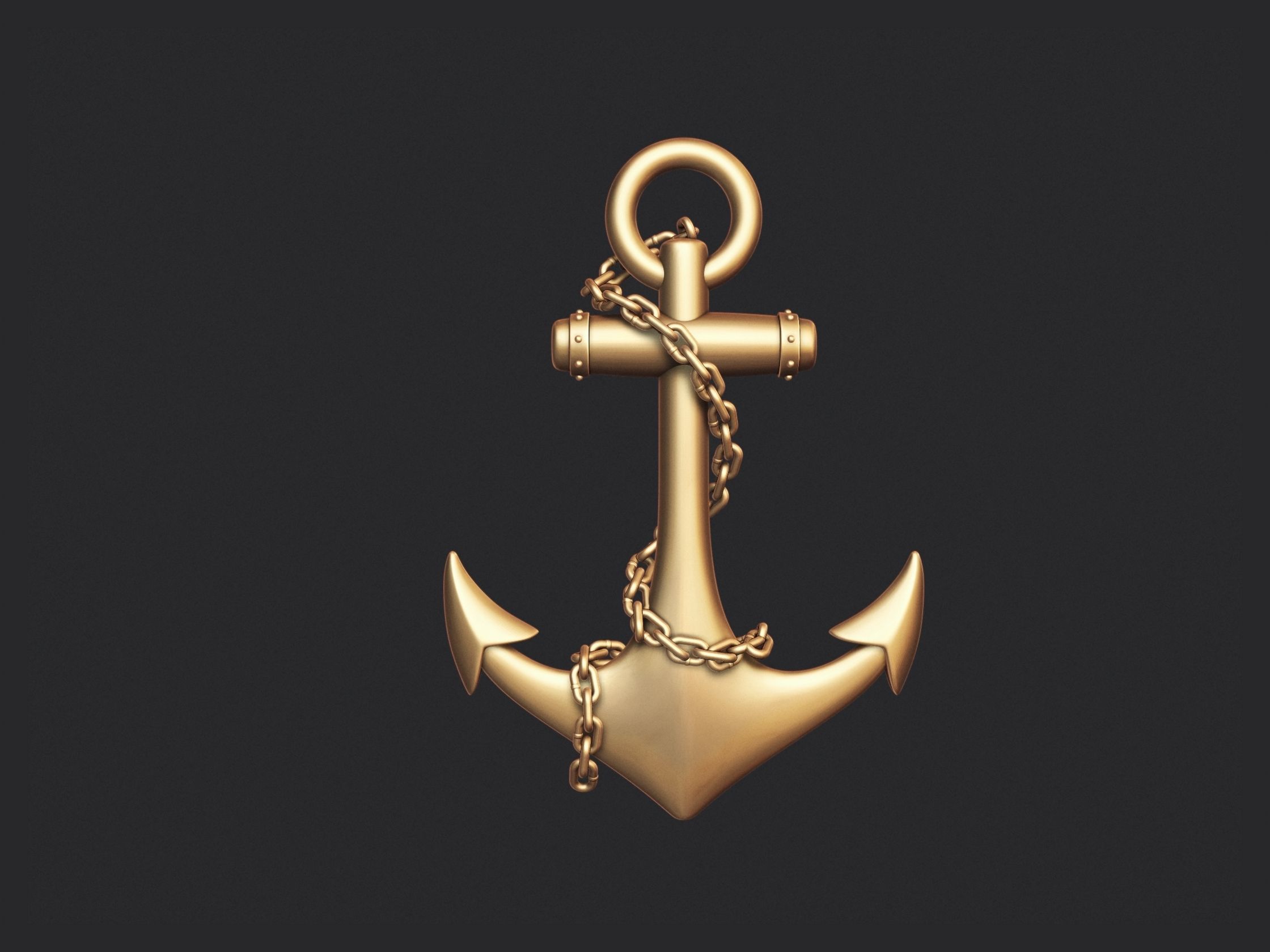 Anchor gold 3D print model_6