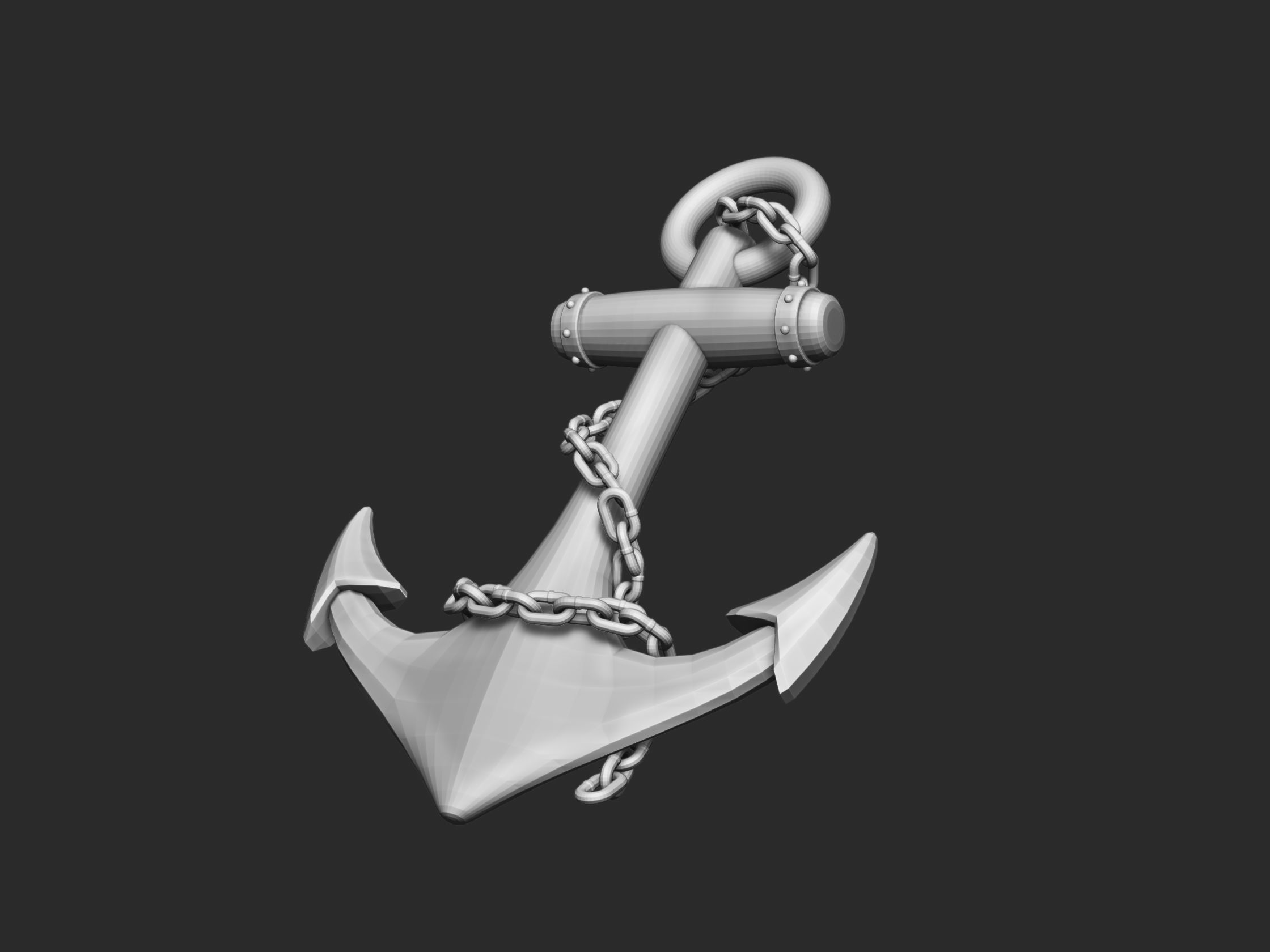 Anchor gold 3D print model_10