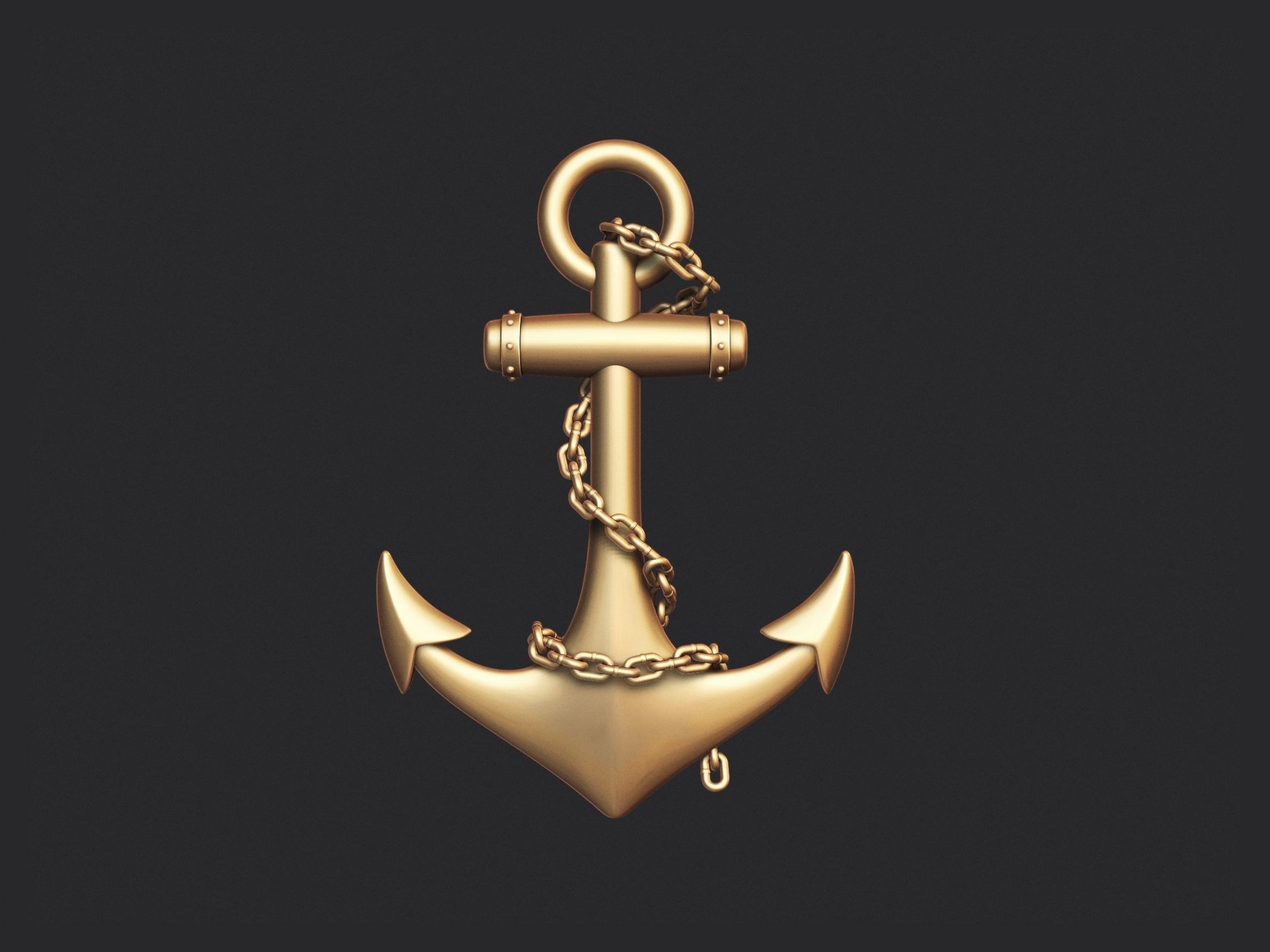 Anchor gold 3D print model_2