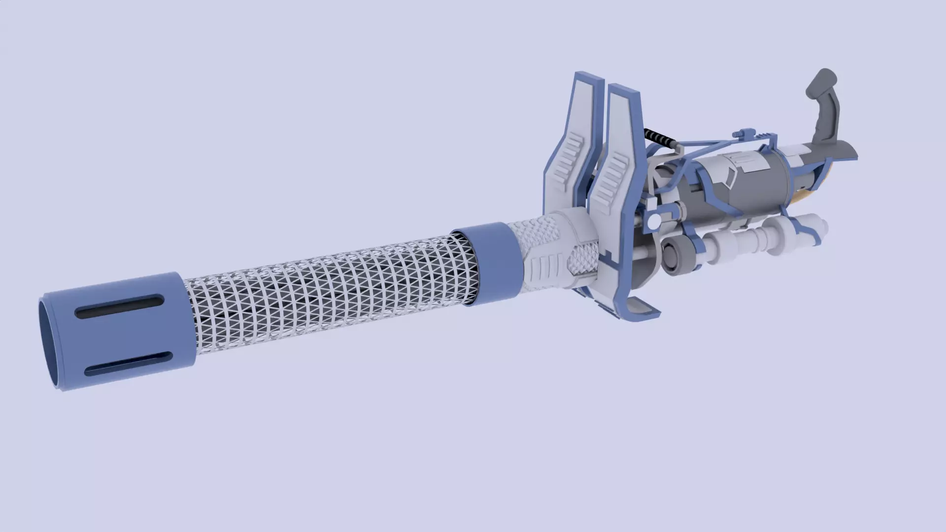 High Poly Mini Gun Free 3D model