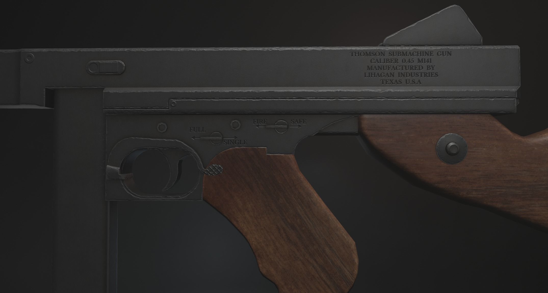 Free Thompson Submachine Gun  Free low-poly 3D model_11