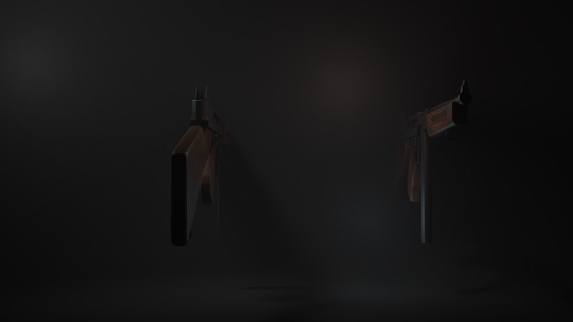 Free Thompson Submachine Gun  Free low-poly 3D model_6