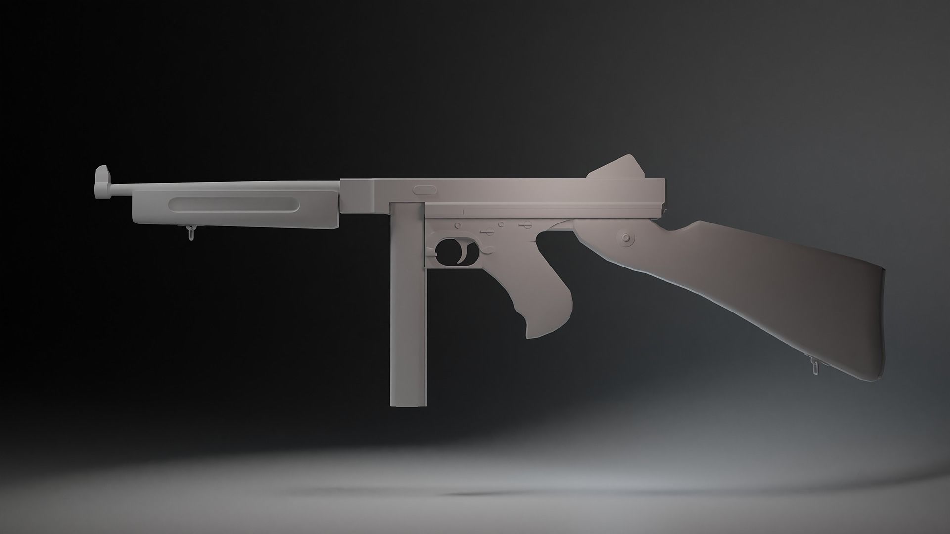 Free Thompson Submachine Gun  Free low-poly 3D model_15