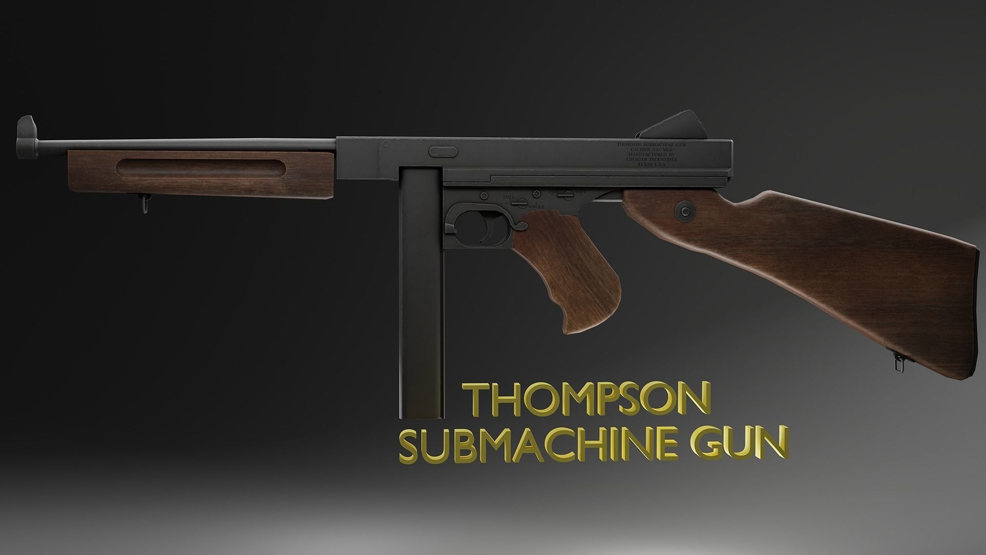 Free Thompson Submachine Gun  Free low-poly 3D model_2