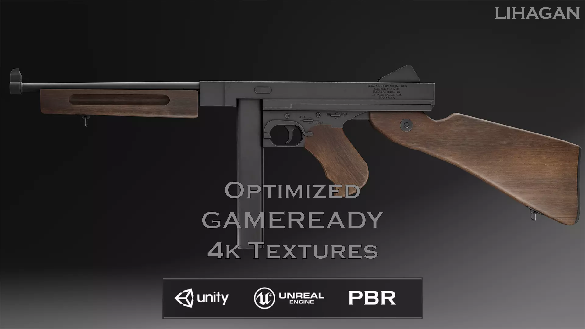Free Thompson Submachine Gun  Free low-poly 3D model_0