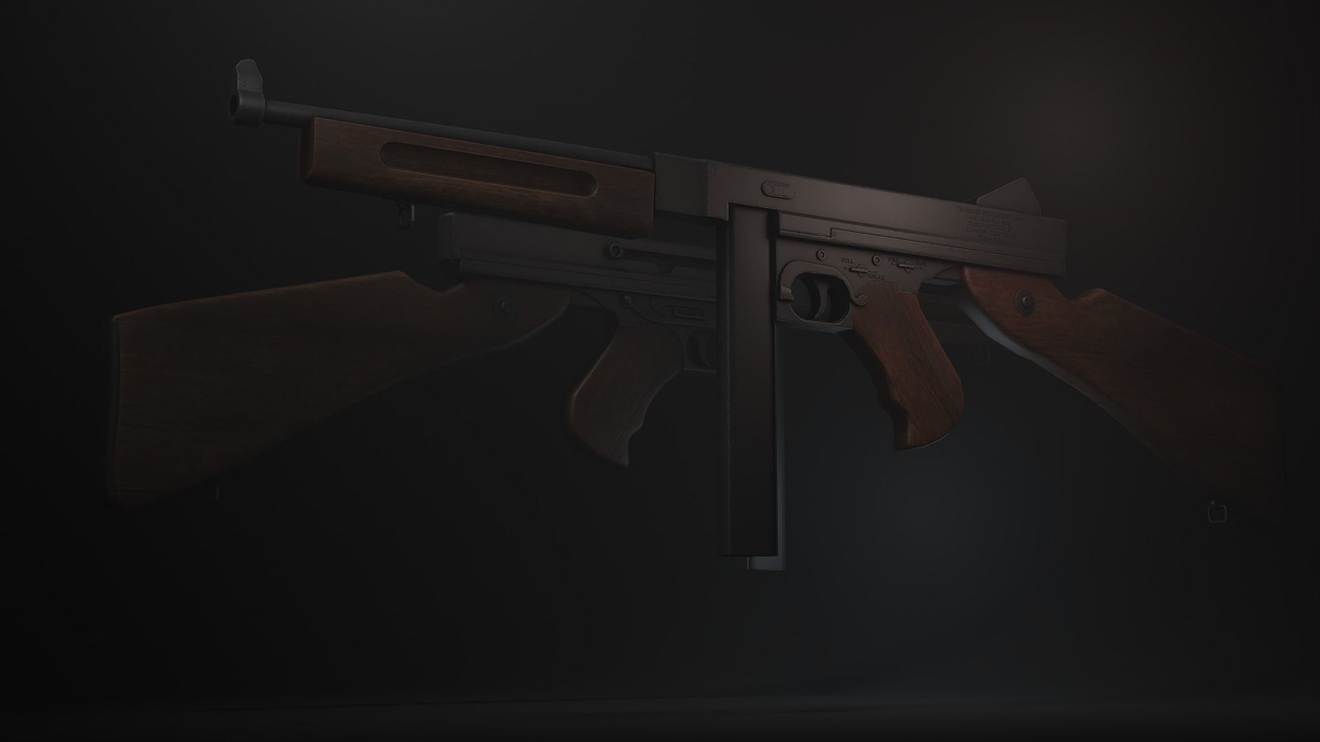 Free Thompson Submachine Gun  Free low-poly 3D model_5