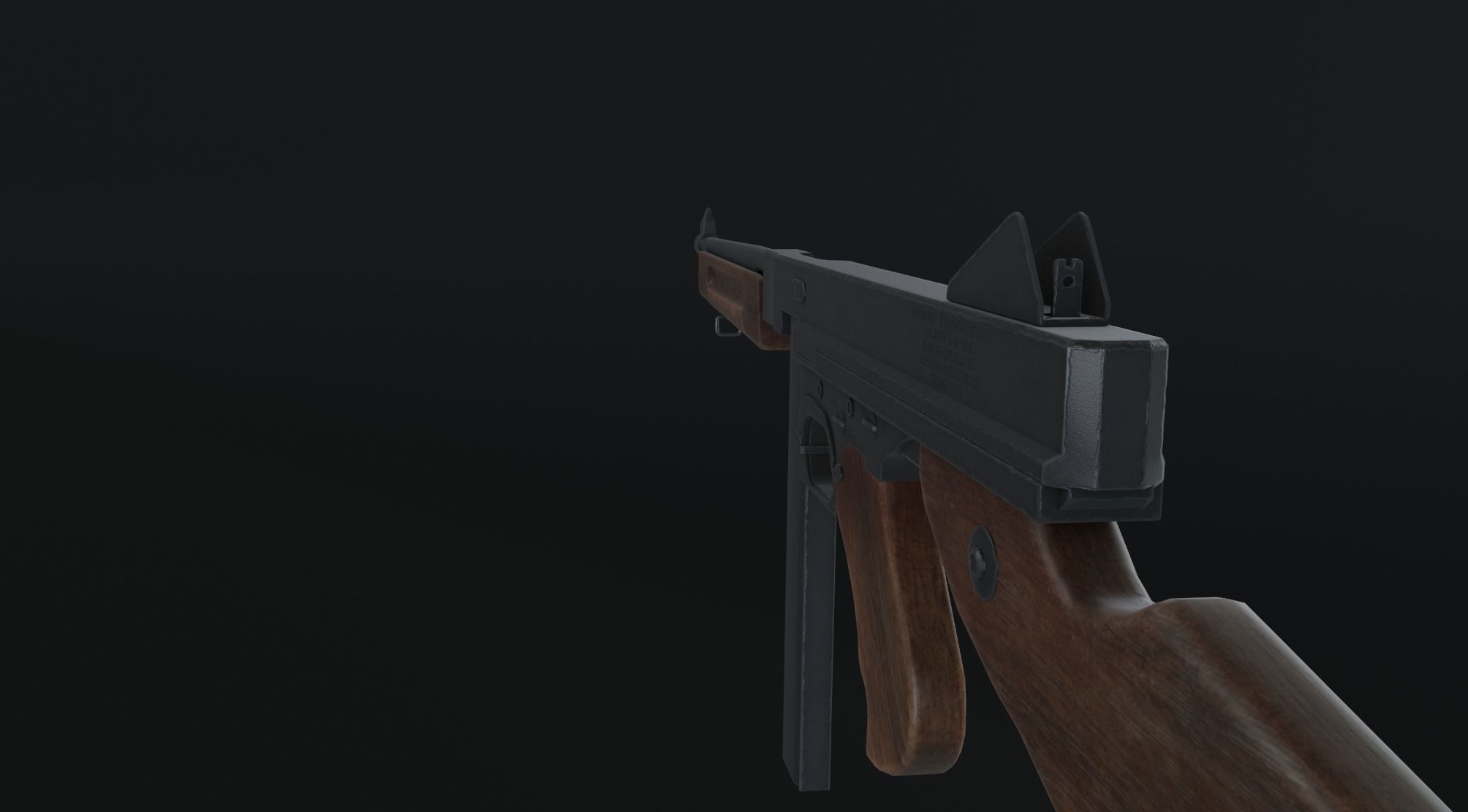 Free Thompson Submachine Gun  Free low-poly 3D model_12