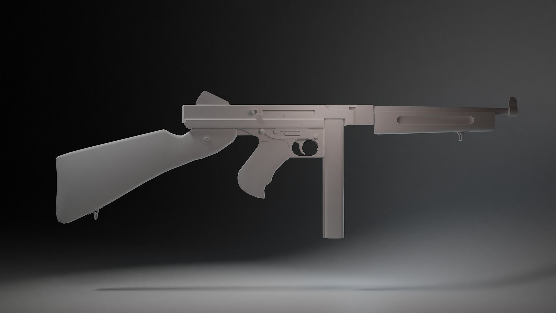 Free Thompson Submachine Gun  Free low-poly 3D model_14