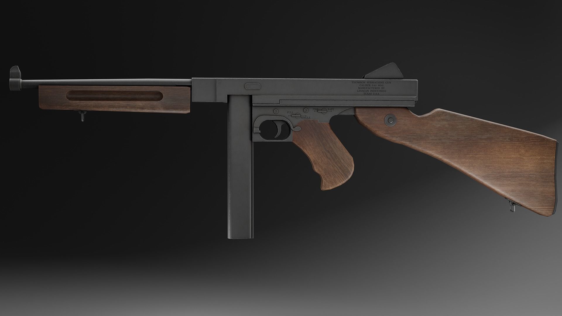 Free Thompson Submachine Gun  Free low-poly 3D model_4
