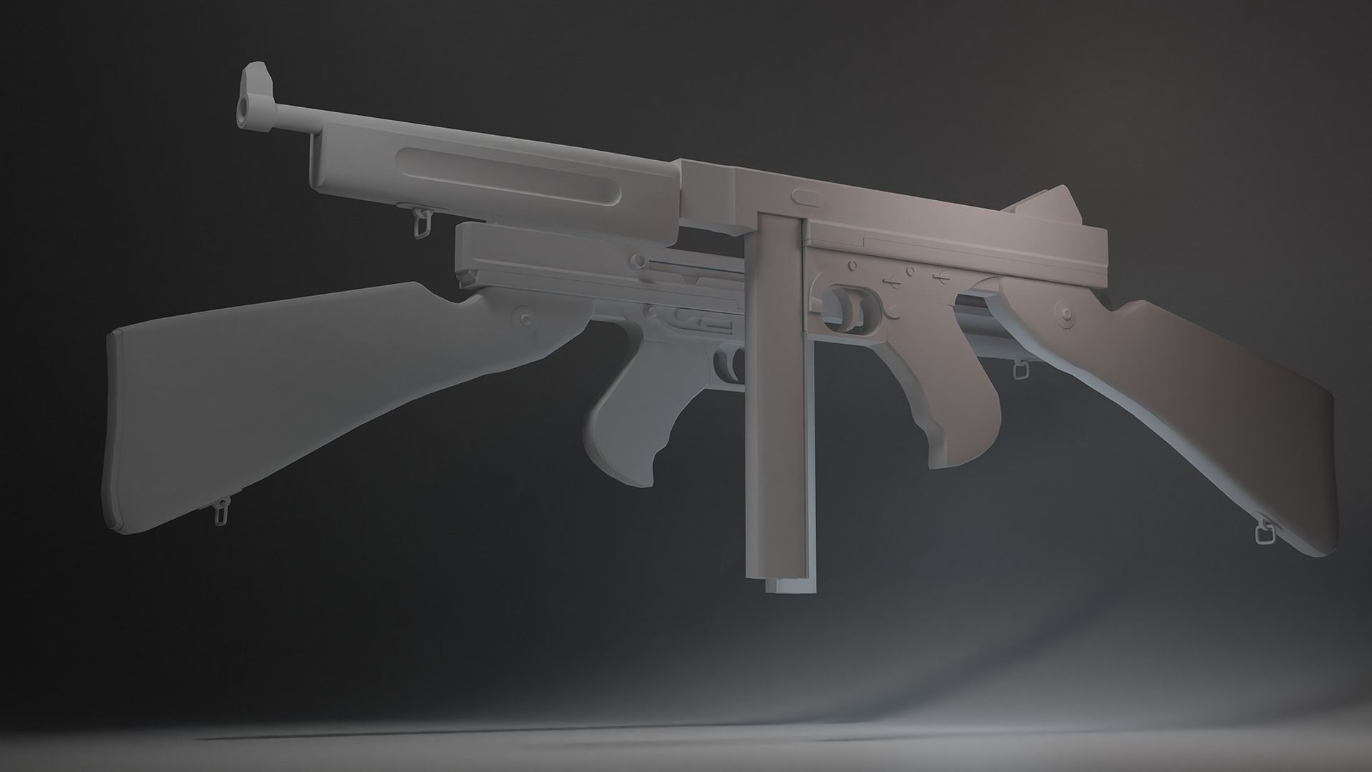 Free Thompson Submachine Gun  Free low-poly 3D model_16