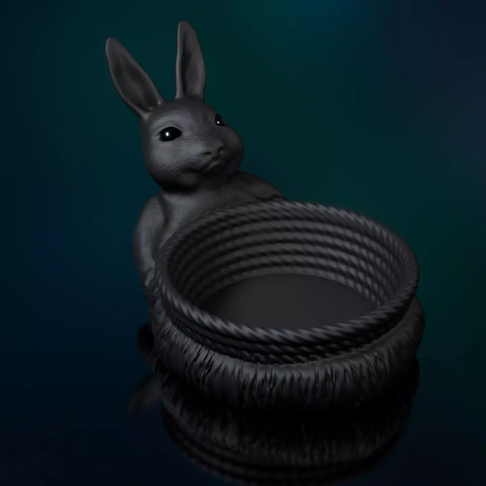 Easter Bunny Fantasy - Bowl STL 3D Printing Model High-Polygon 3D print model