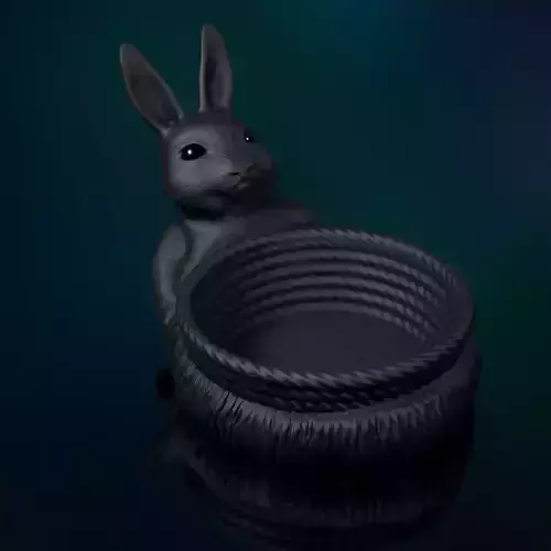 Easter Bunny Fantasy - Bowl STL 3D Printing Model High-Polygon