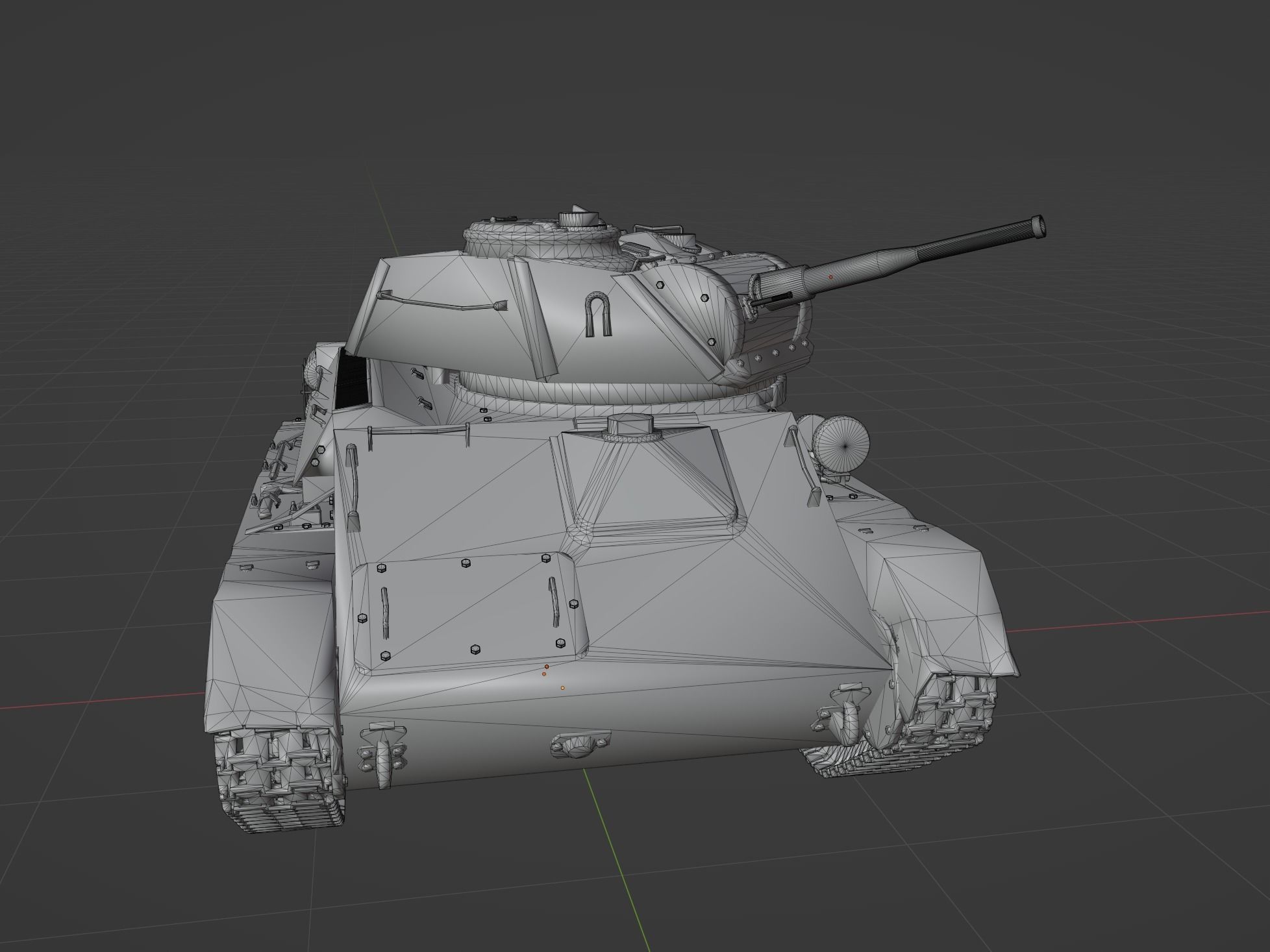 T80 light tank Low-poly 3D model_9
