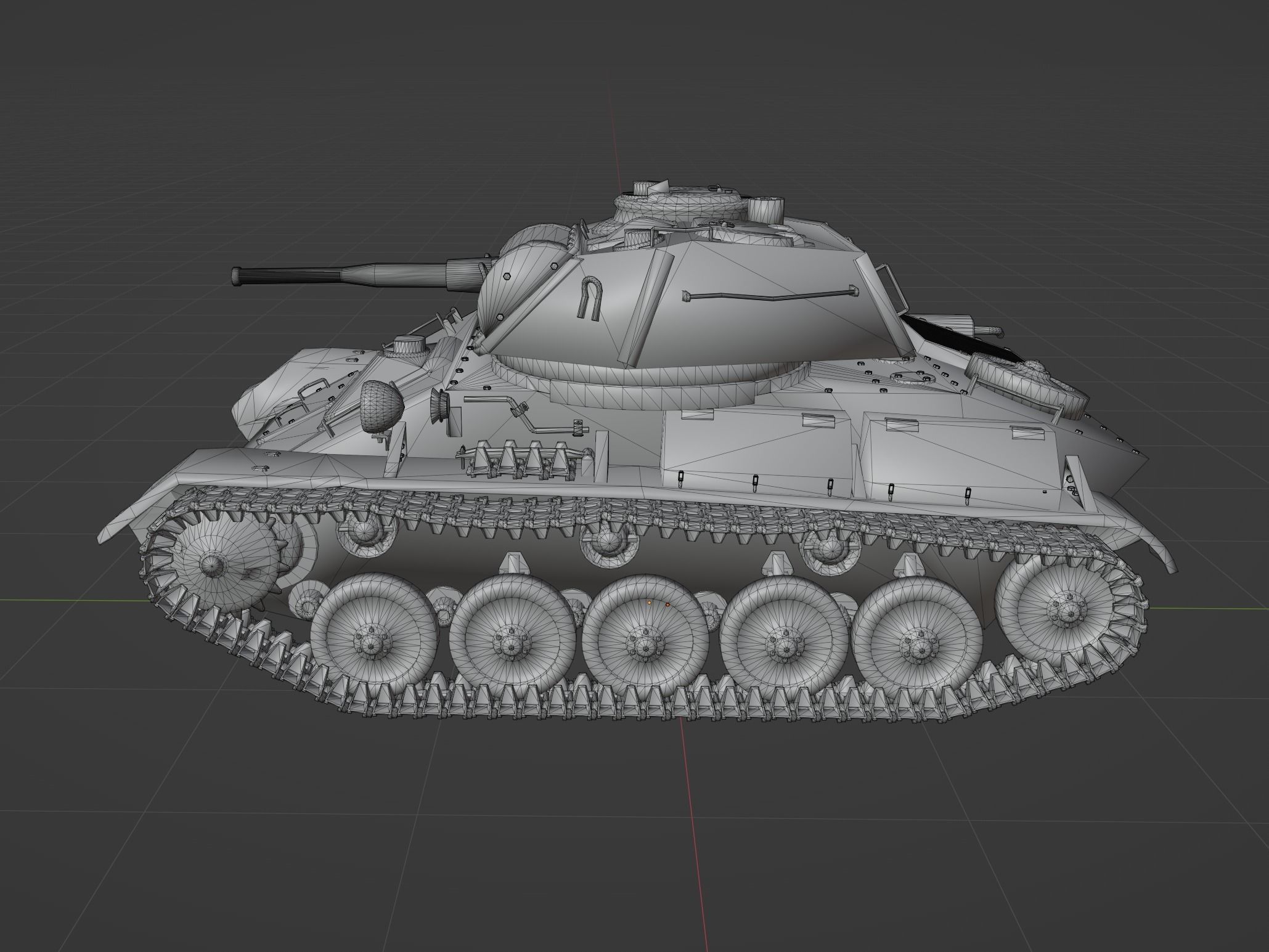 T80 light tank Low-poly 3D model_1