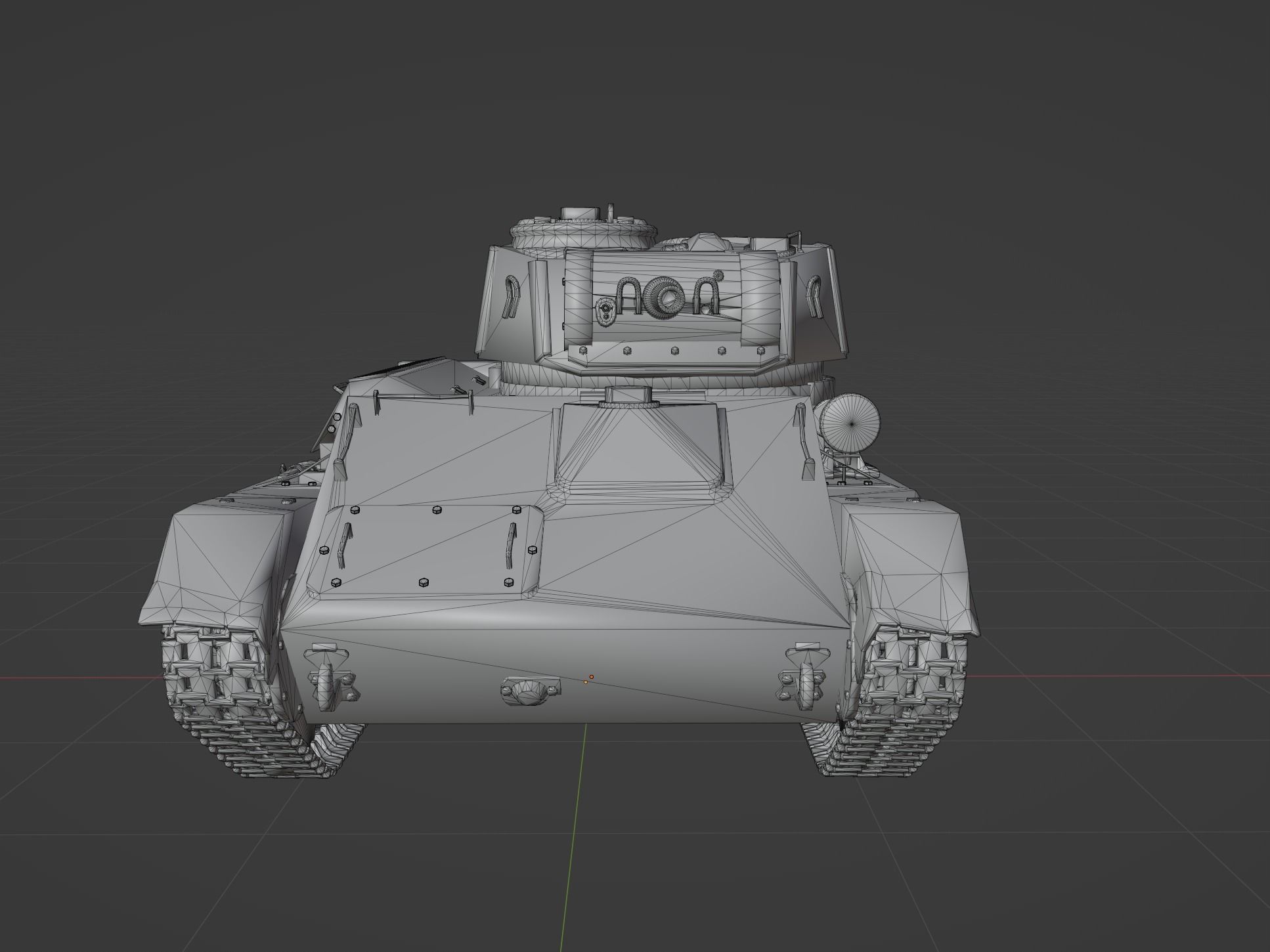 T80 light tank Low-poly 3D model_8