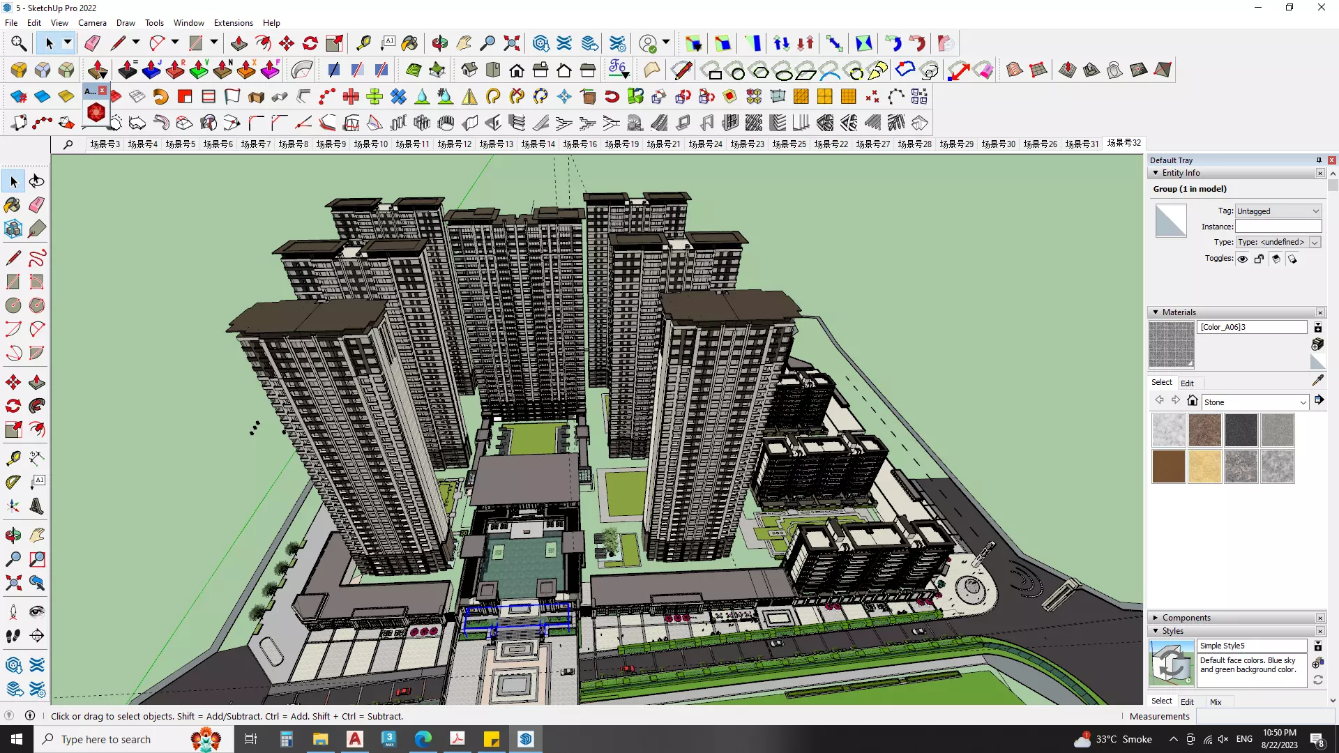  7 star hotel building Master plan sketchup model 3D model_0