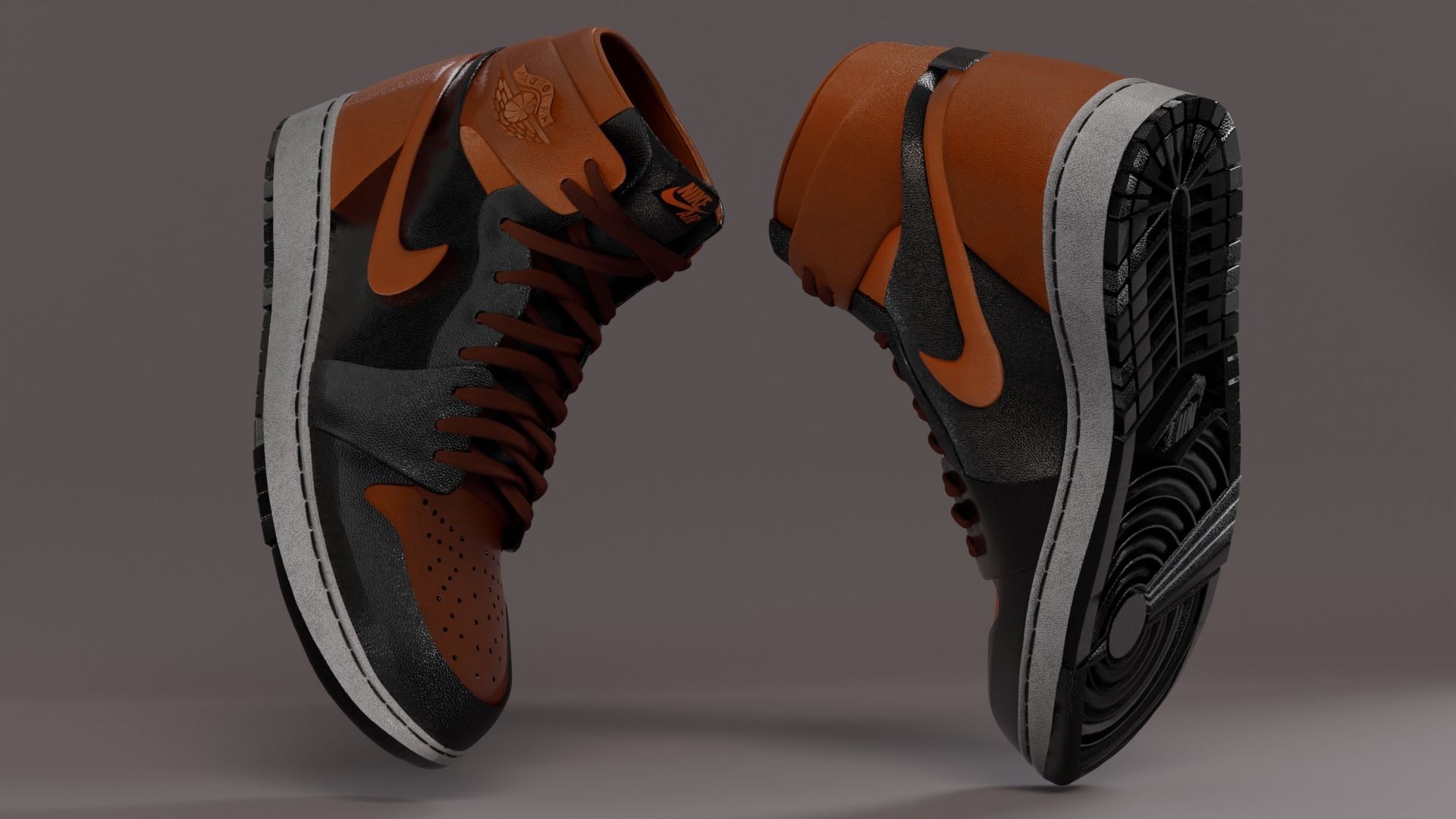 Nike Jordan Low-poly 3D model_9