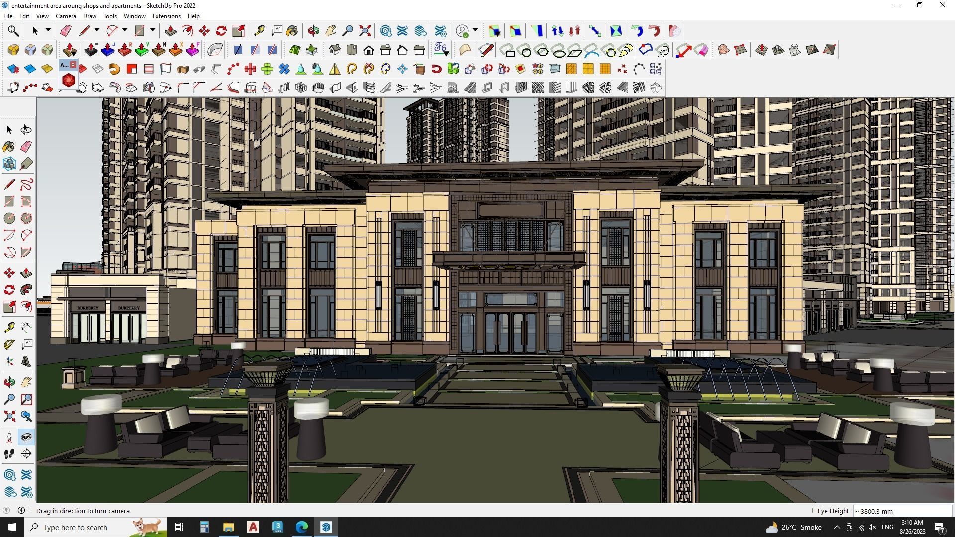 Sketchup model of Master plan Apartment buildings 3D model_17