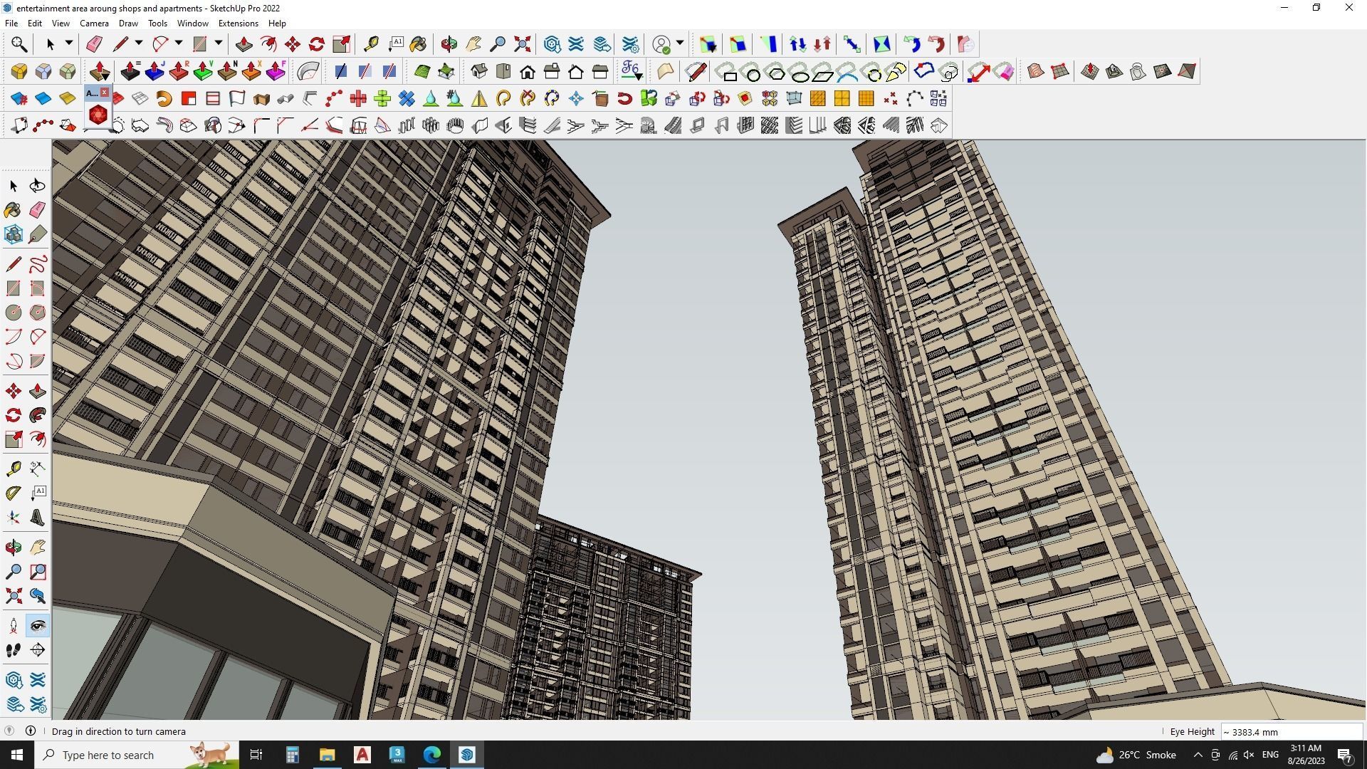 Sketchup model of Master plan Apartment buildings 3D model_11