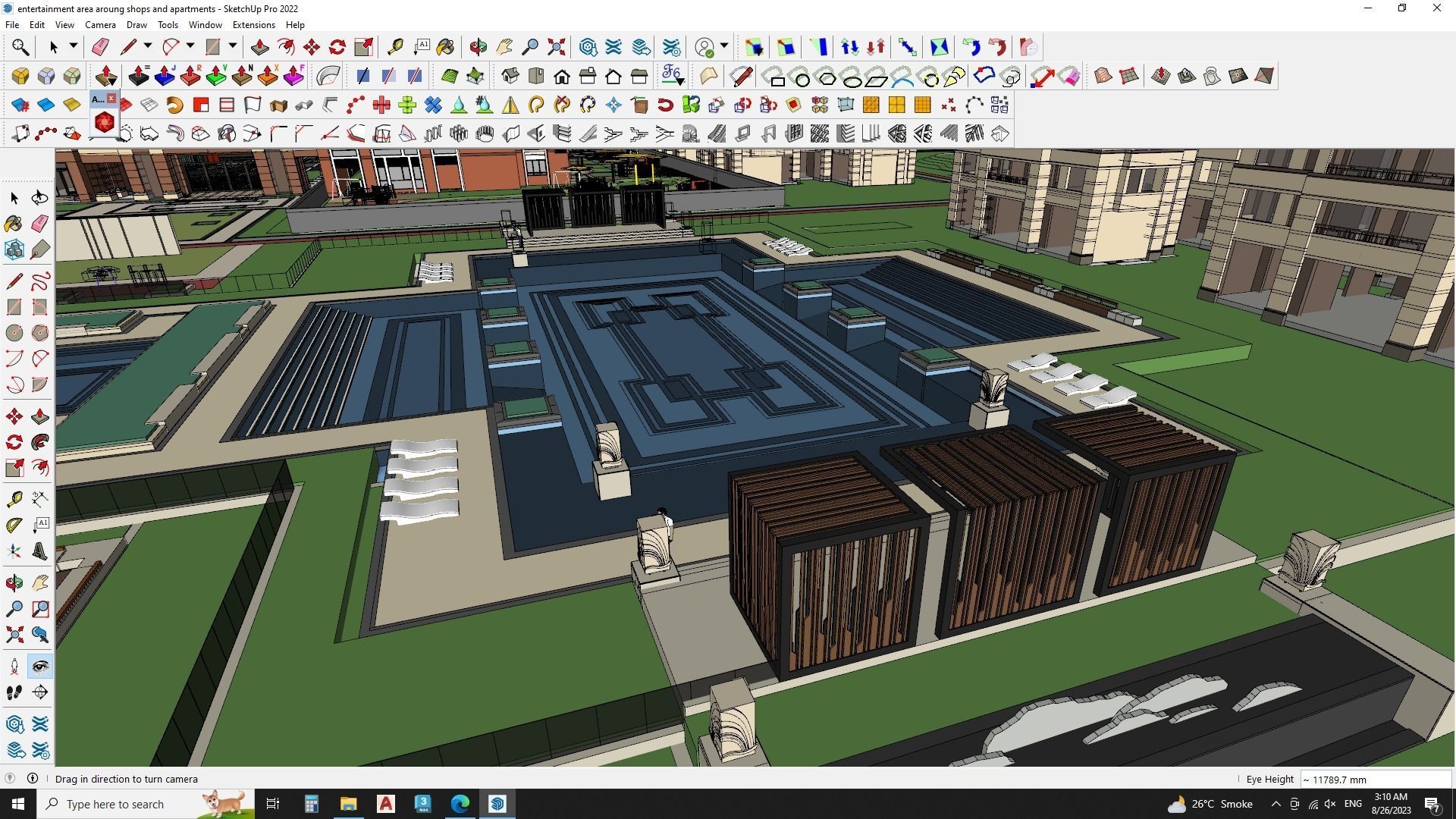 Sketchup model of Master plan Apartment buildings 3D model_3