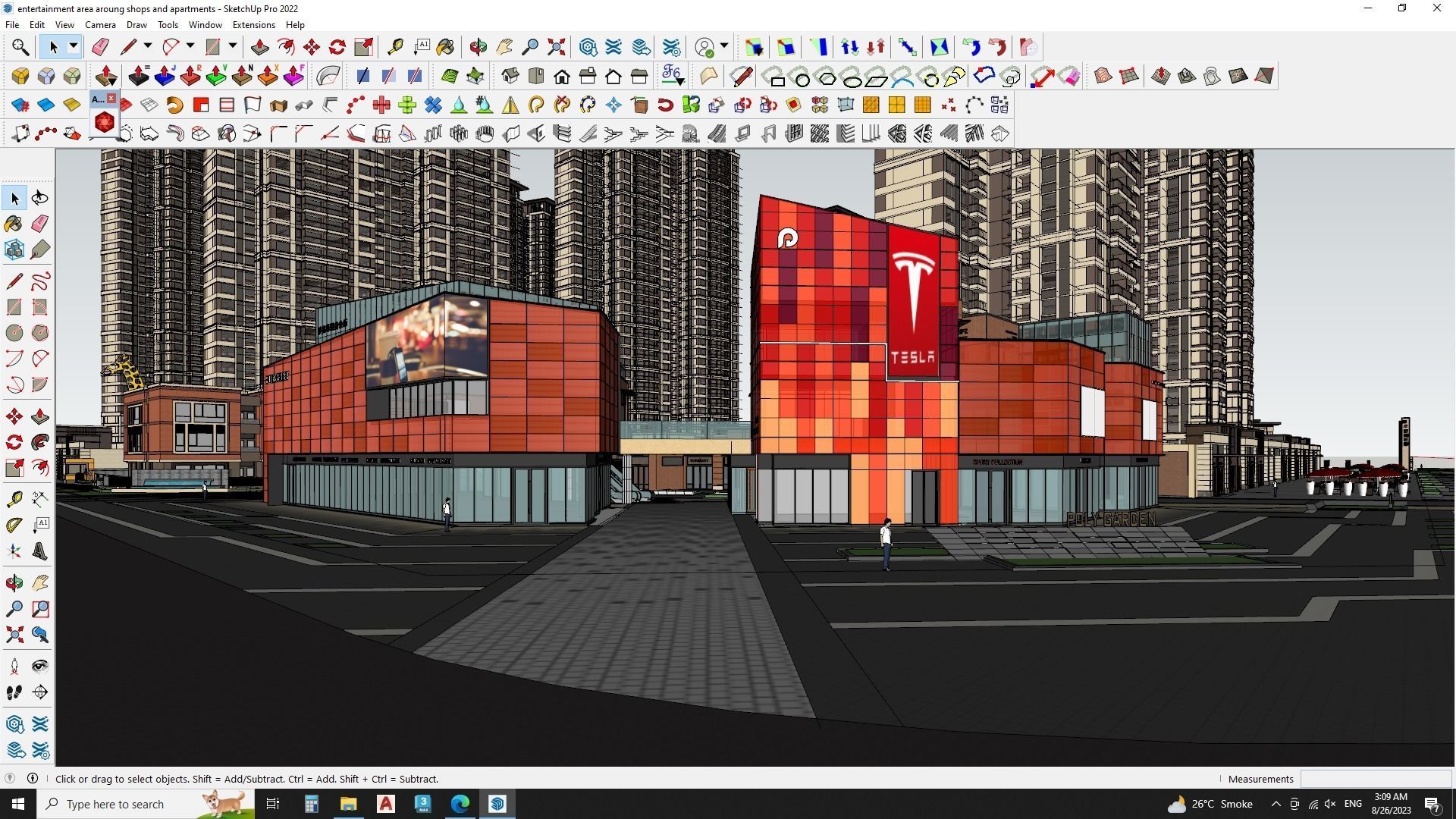 Sketchup model of Master plan Apartment buildings 3D model_12