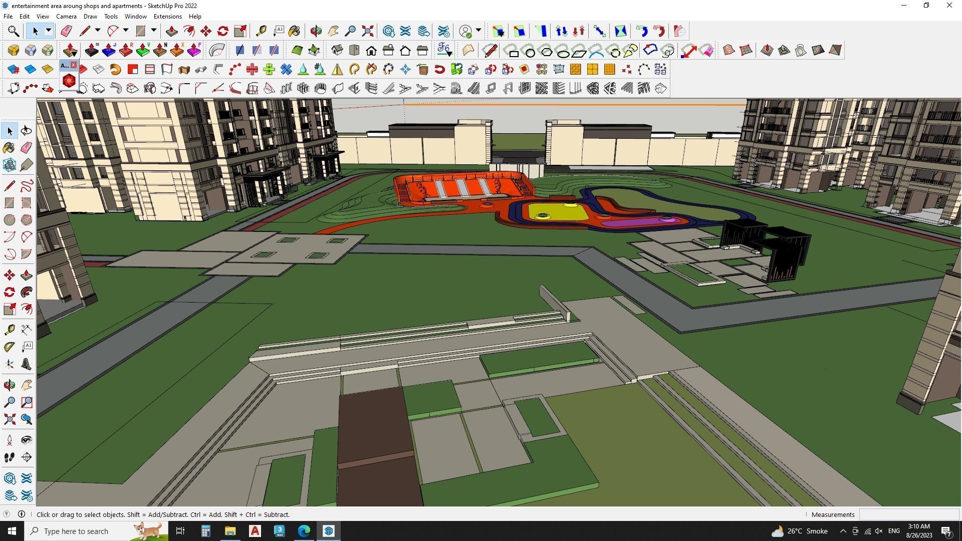Sketchup model of Master plan Apartment buildings 3D model_7