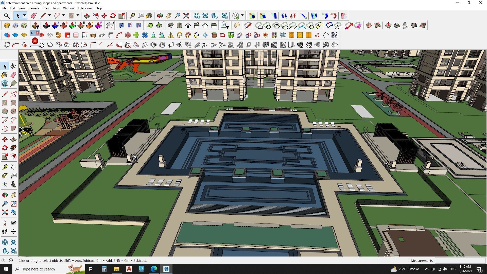 Sketchup model of Master plan Apartment buildings 3D model_5