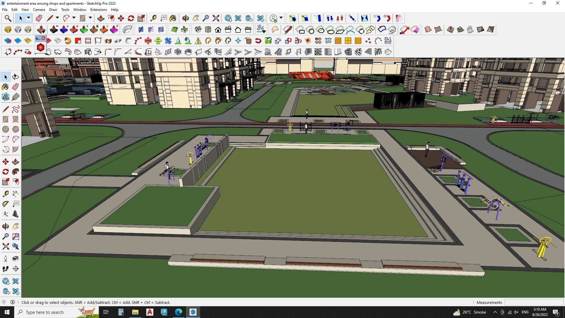 Sketchup model of Master plan Apartment buildings 3D model_6